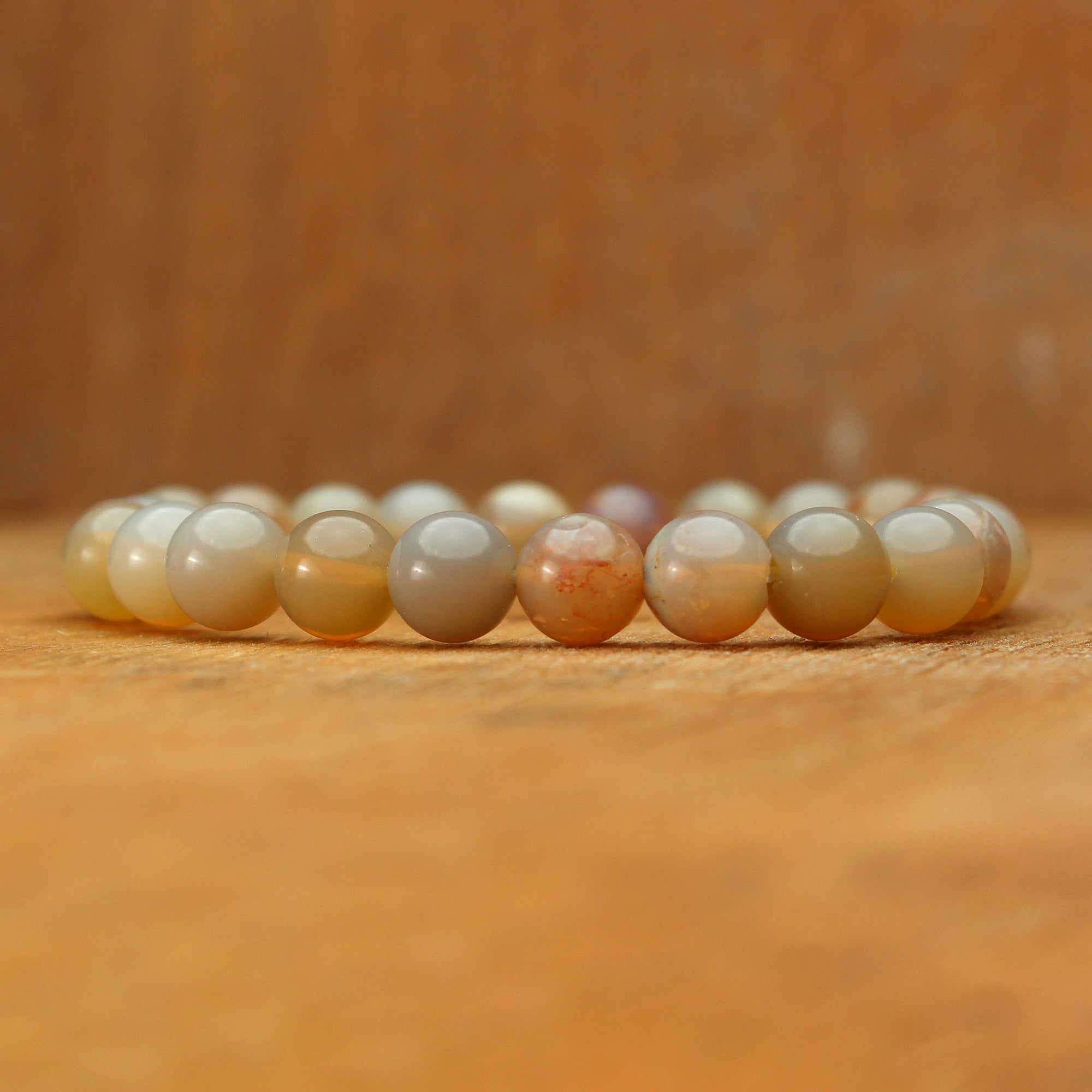 Elegant Australian Opal Bracelet Smooth Round Gemstone Beads Handmade 69 Ct