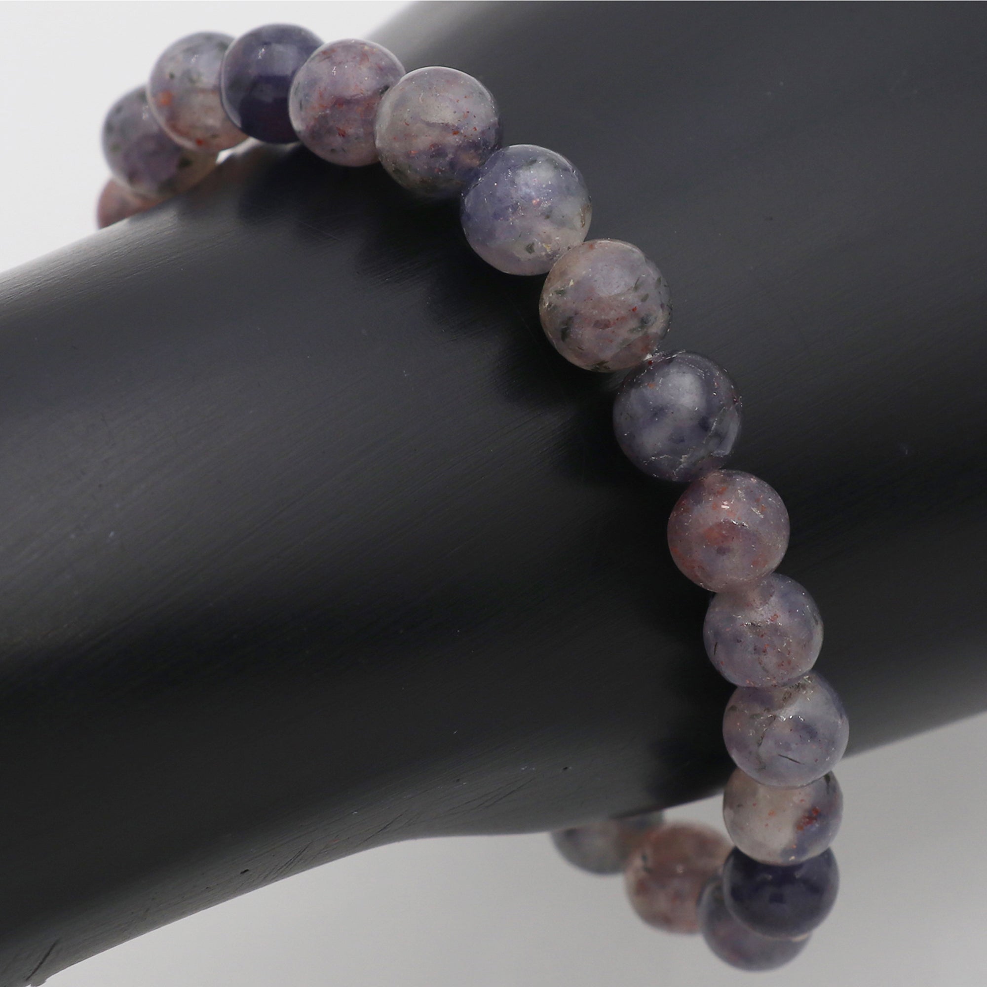 Natural Bloodshot Iolite Smooth Round Bead Bracelet Handmade Jewelry 81 Ct
