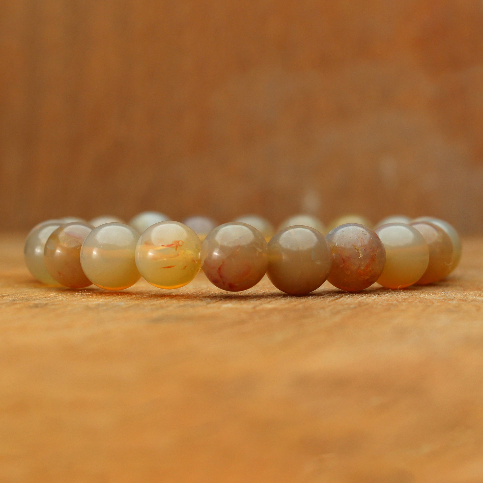 Smooth Australian Opal Bracelet Round Gemstone Beads Handmade Jewelry 101 Ct