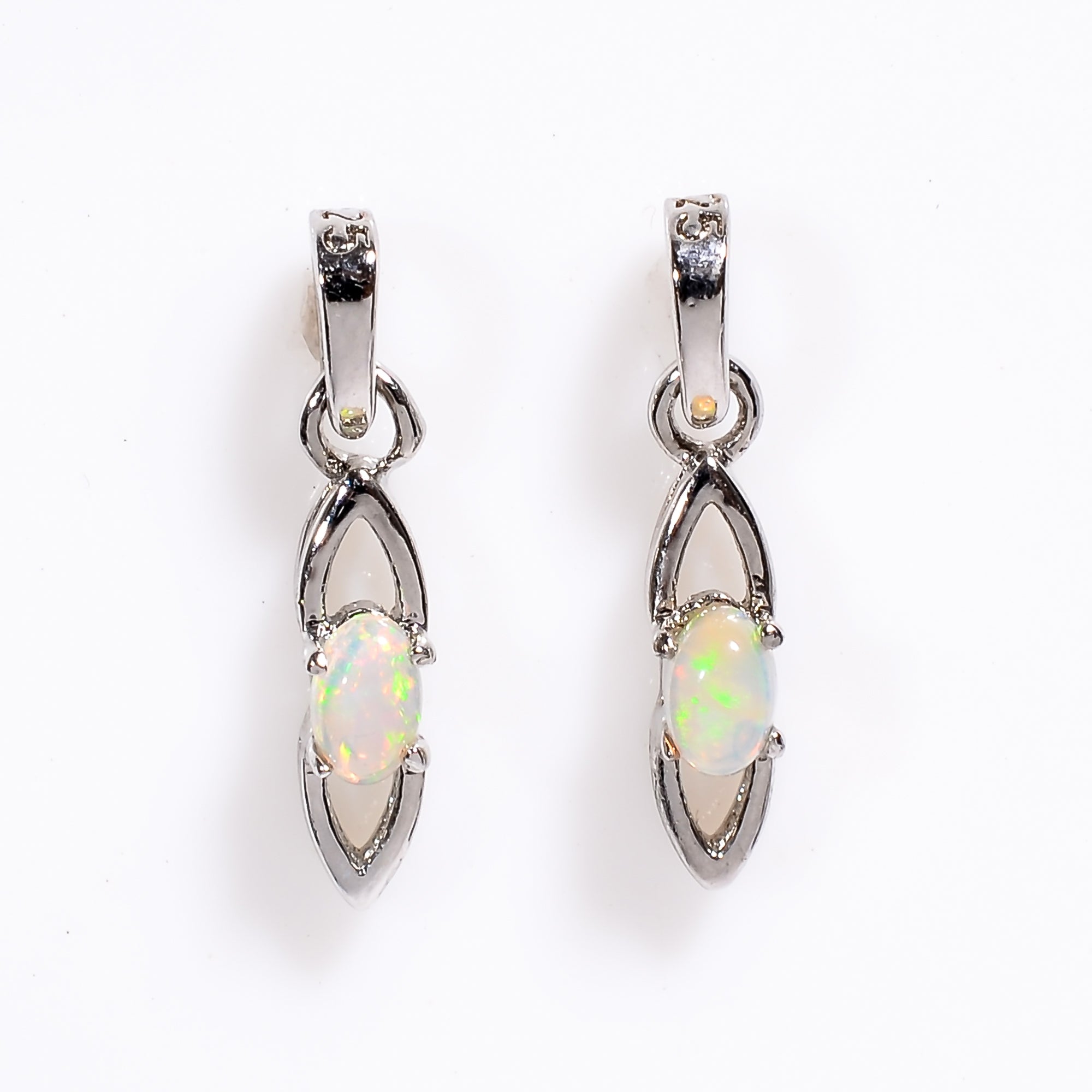 Opal Oval Pendant 3x5mm Gem Cabochon 925 Sterling Silver Color Flash Jewelry for Her