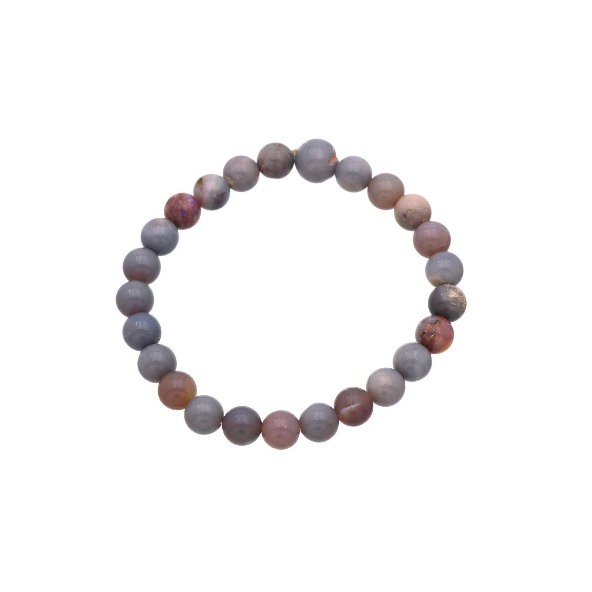 Australian Opal Bracelet 72 Ct Natural 7.9–9.6mm Round Beads Handmade Jewelry