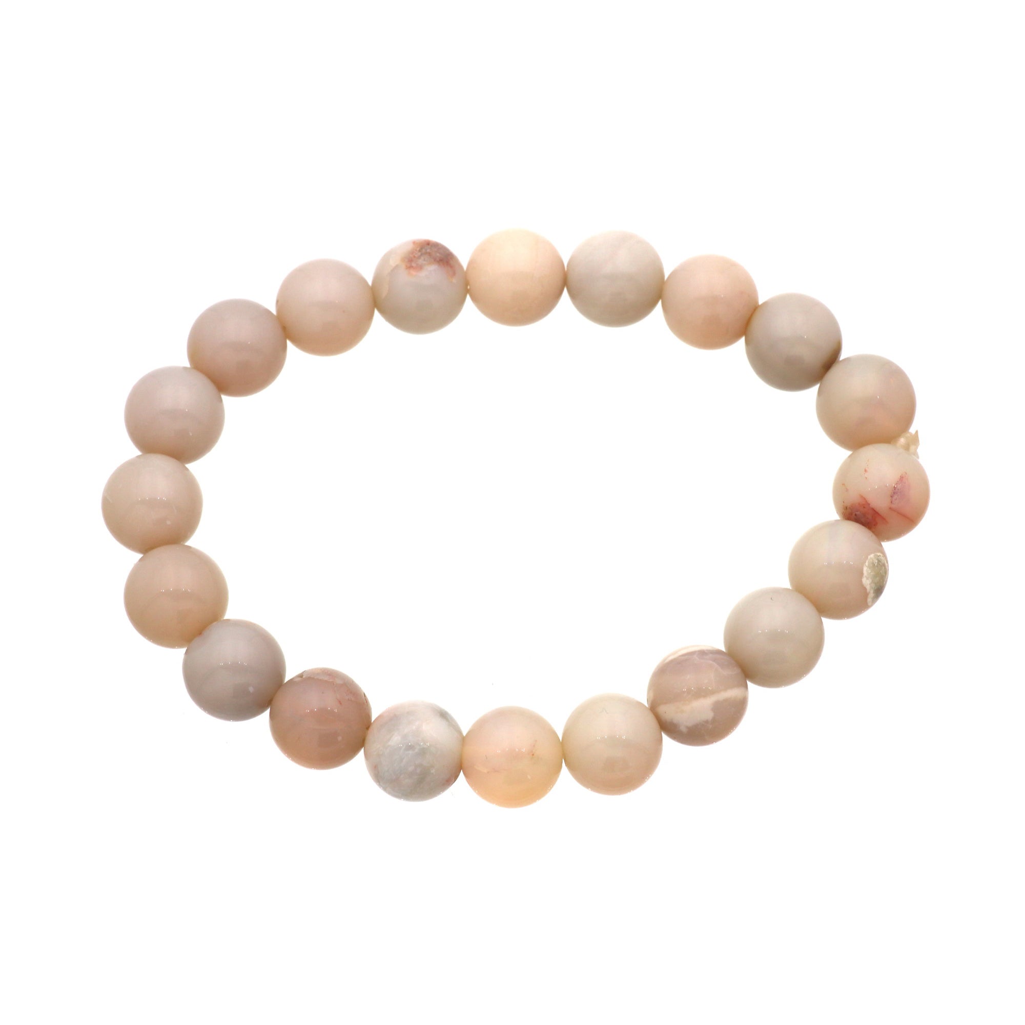 Natural Australian Opal Bracelet 101 Ct 9.6–9.9mm Round Beads Handmade Jewelry