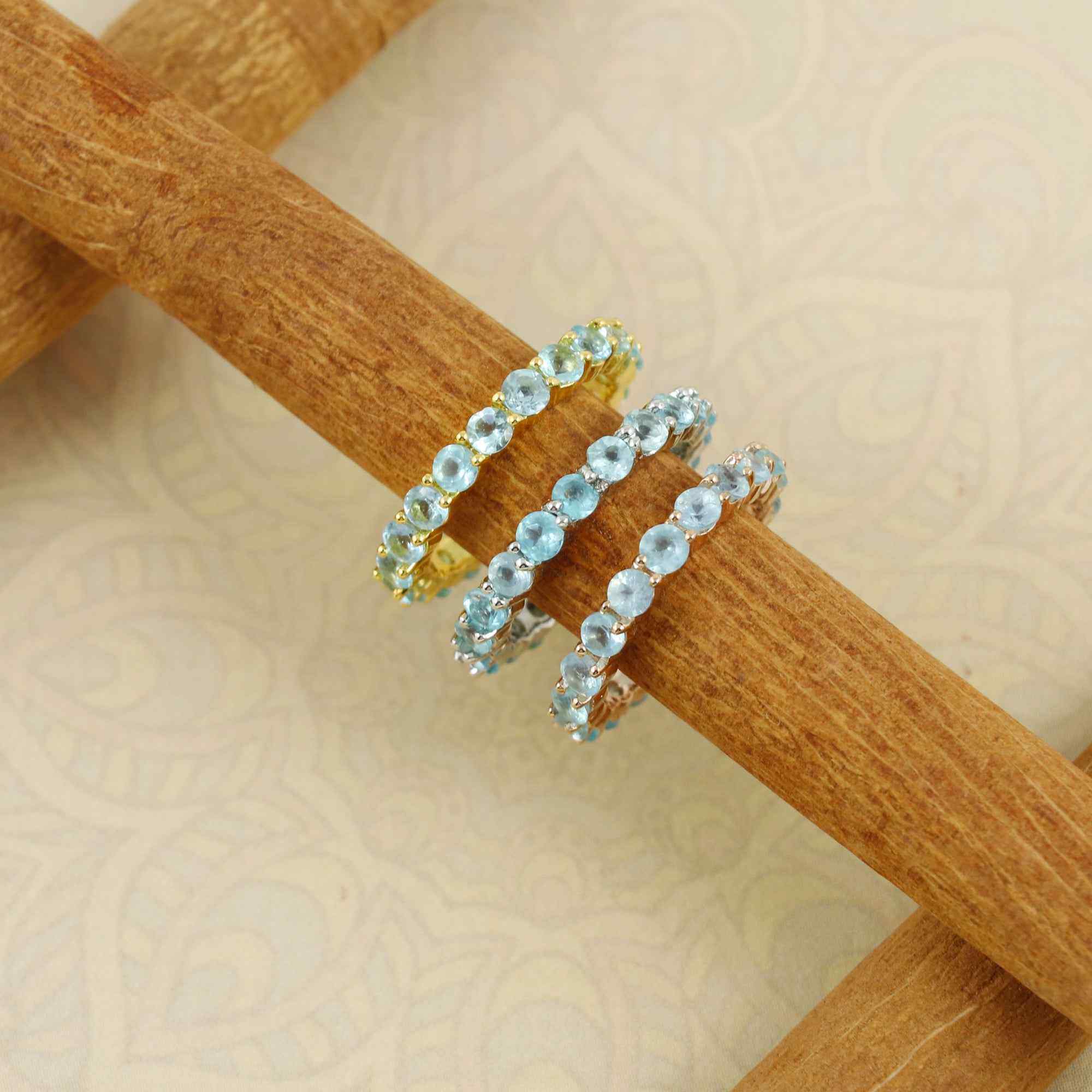 Natural Blue Apatite 3mm Round Cut Ring 925 Sterling Silver Handmade Solitaire Gemstone Ring