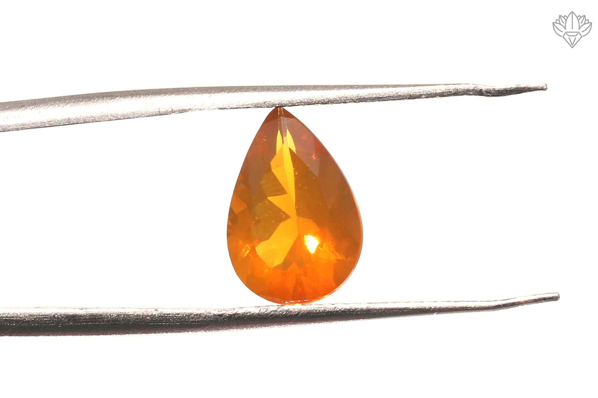Prestige Mexican Opal Pear 8x12mm Faceted Jewel for Designer Rings, Elegant Pendants & Bespoke Creations