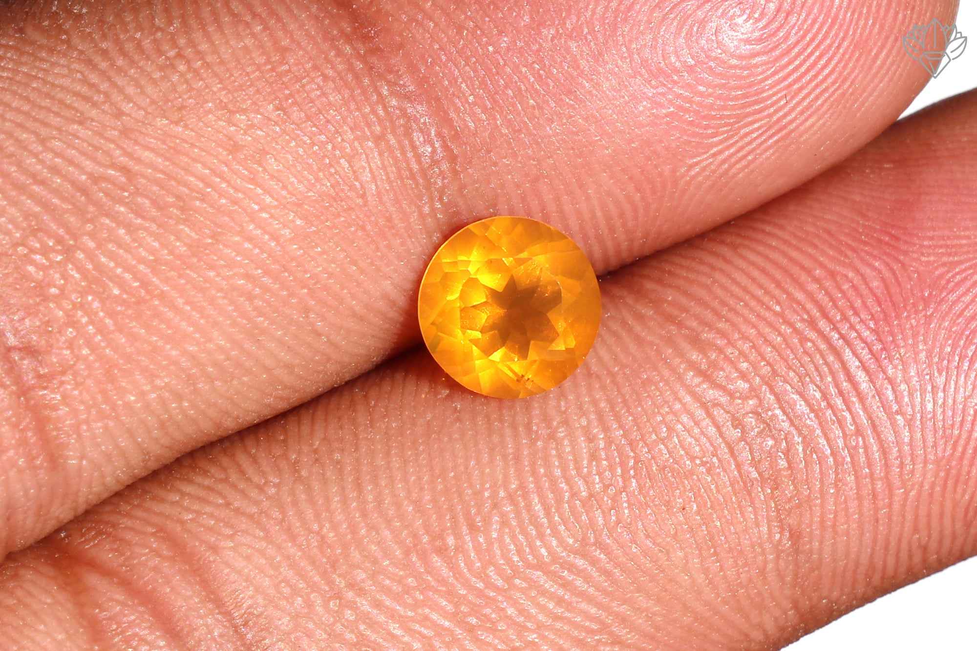 Natural Mexican Opal 7mm Round Faceted Loose Gemstone 0.97Ct for Jewelry Making