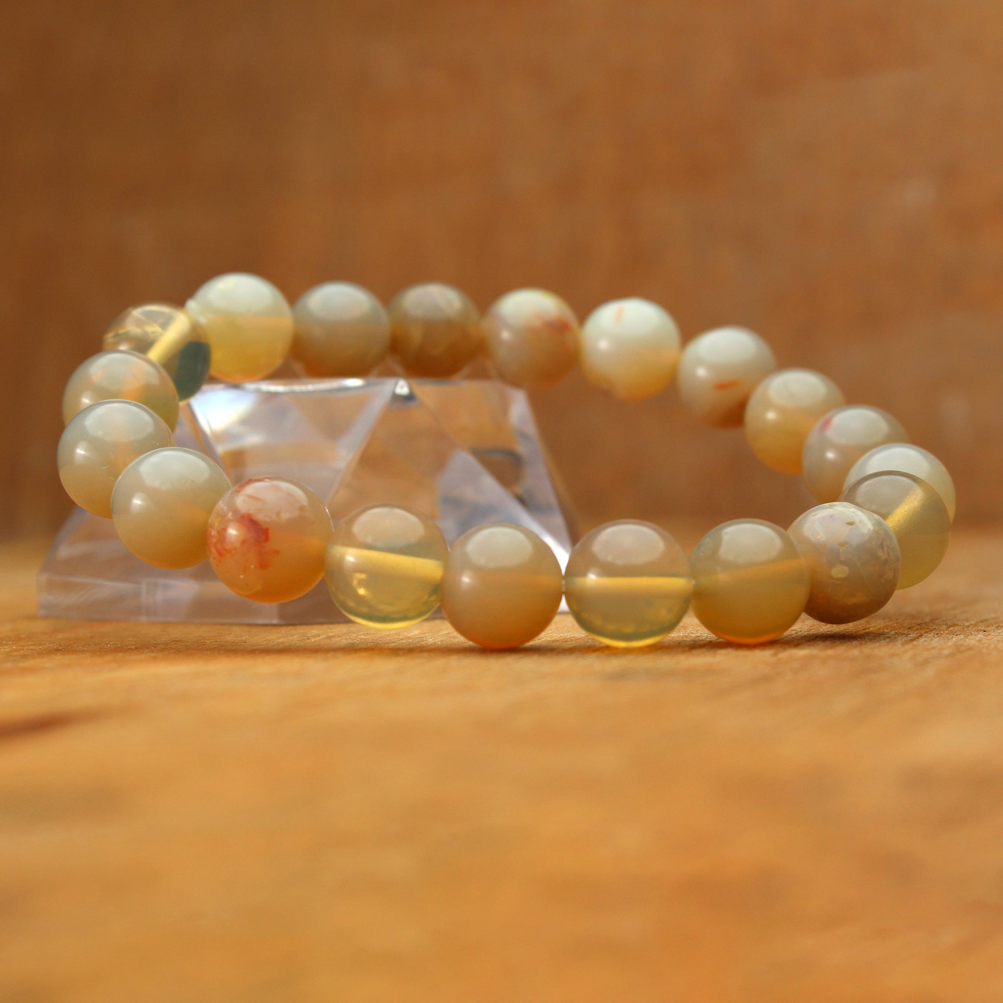 Classic Australian Opal Bracelet Polished Round Gem Beads Handcrafted 102 Ct