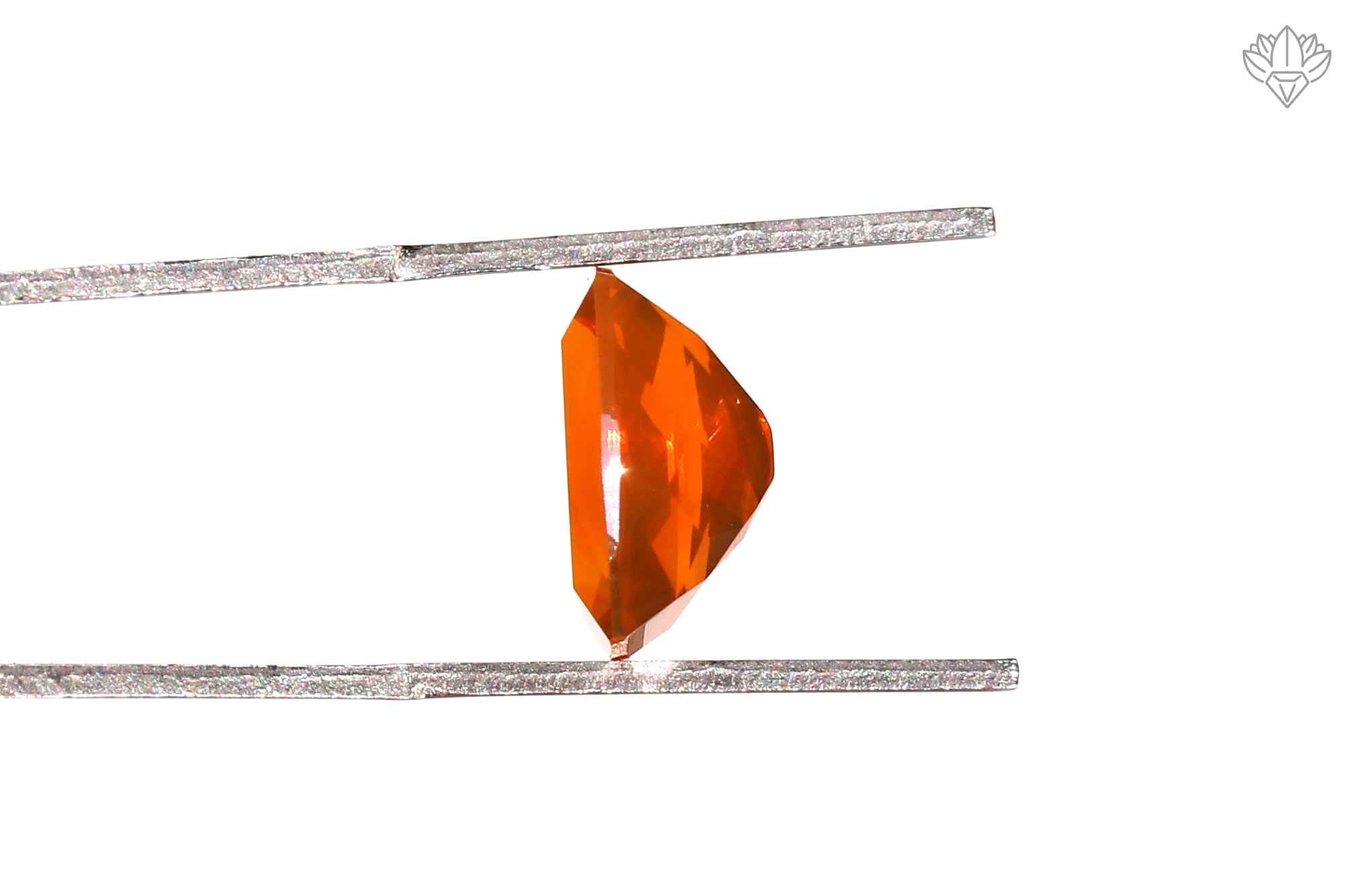 Natural Mexican Fire Opal 9x11mm Cushion Faceted Loose Gemstone for Statement Jewelry