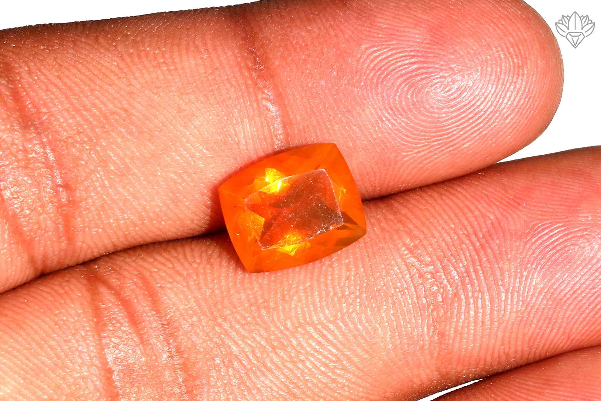 Natural Mexican Fire Opal 9x11mm Cushion Faceted Loose Gemstone for Statement Jewelry