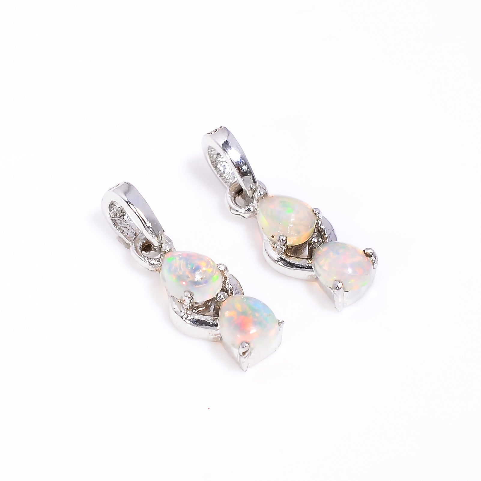 Fire Opal Necklace 5x4mm Pear Gemstone Pendant in 925 Sterling Silver Dainty Opal Jewelry