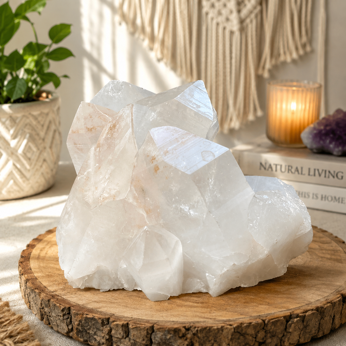 Collector Natural White Quartz Himalayan Raw Cluster Mineral Specimen