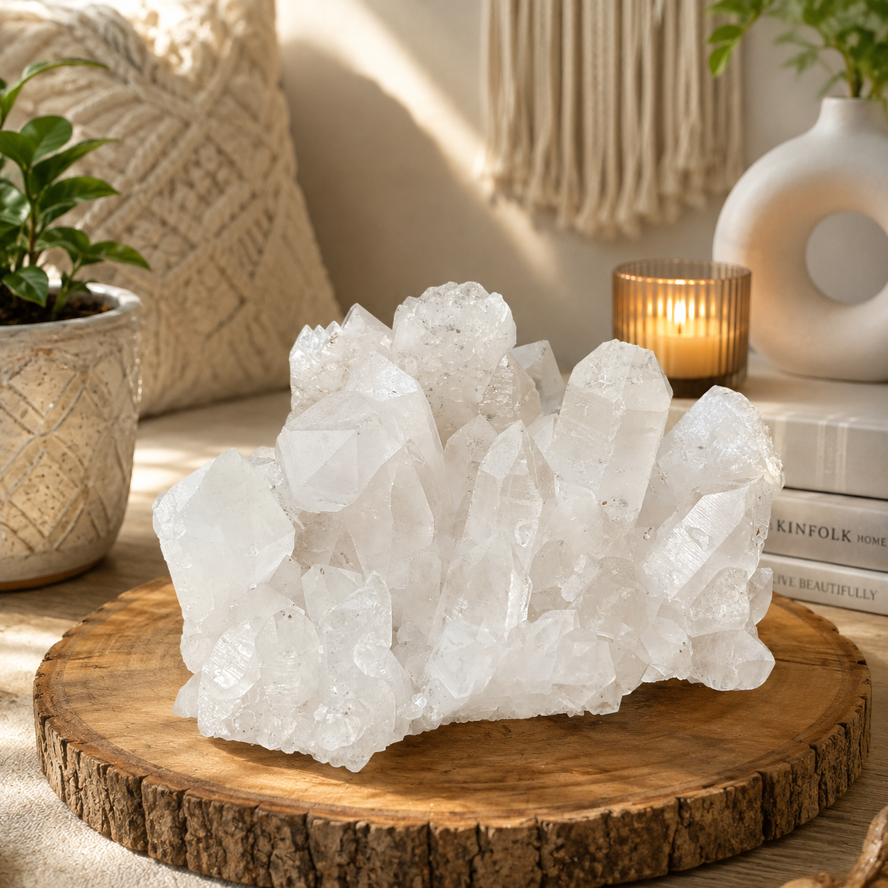 Collector Himalayan White Quartz Natural Cluster Display Raw Mineral
