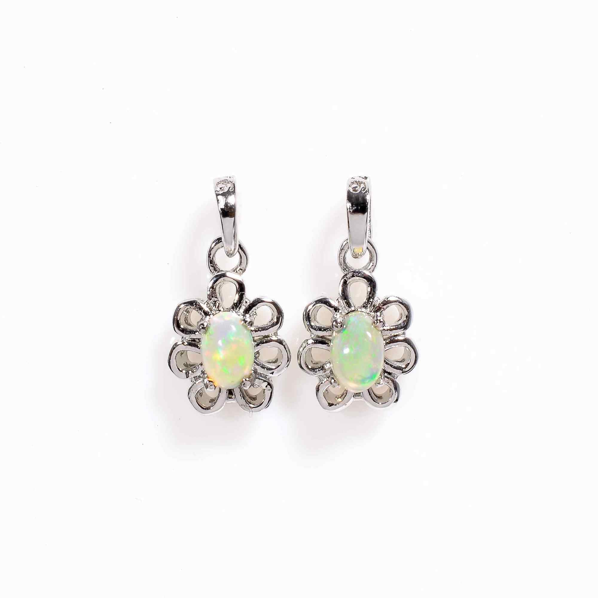 Opal Charm 4x6mm Oval Cabochon 925 Silver Boho Luxe Keepsake Necklace for Everyday Style