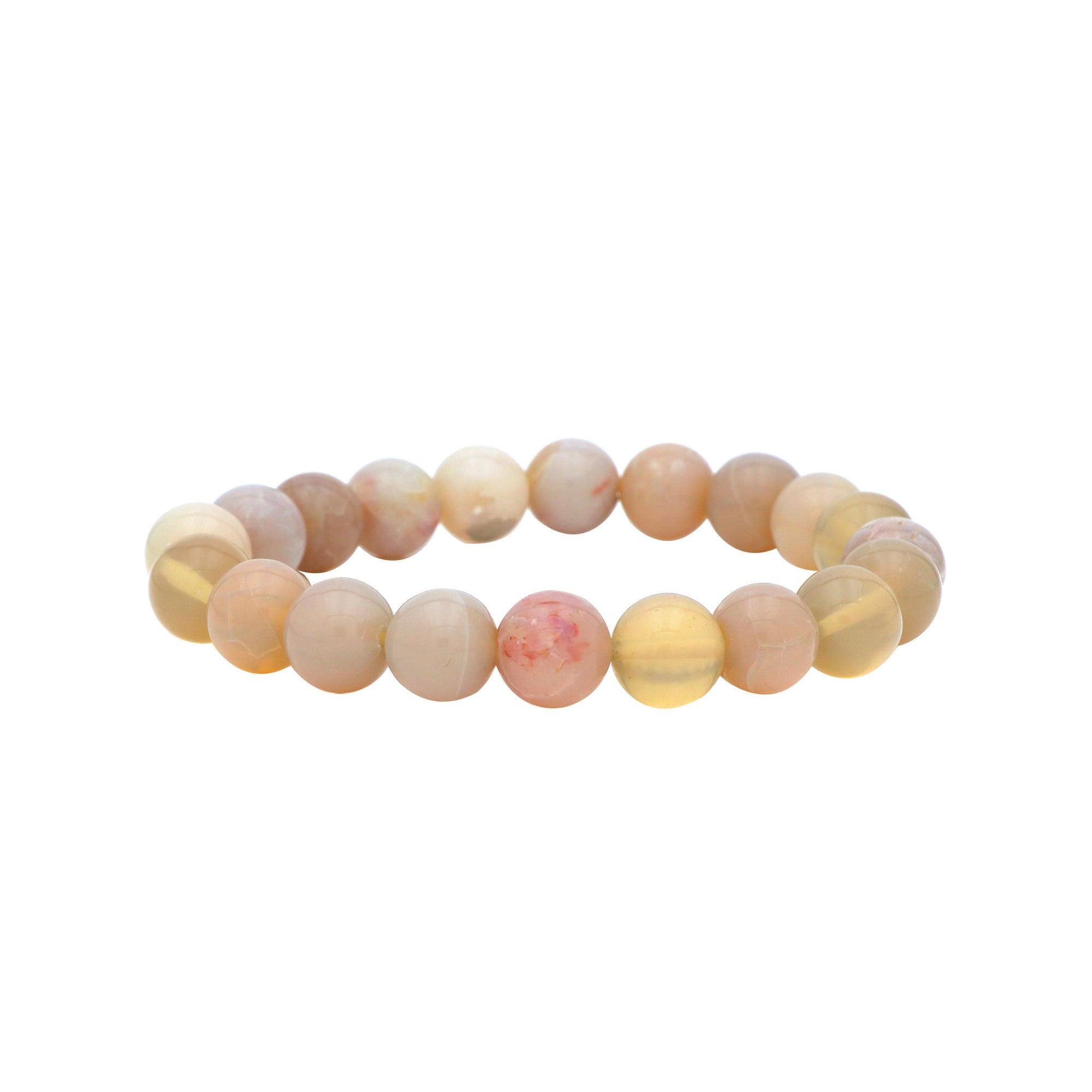 Classic Australian Opal Bracelet Polished Round Gem Beads Handcrafted 102 Ct