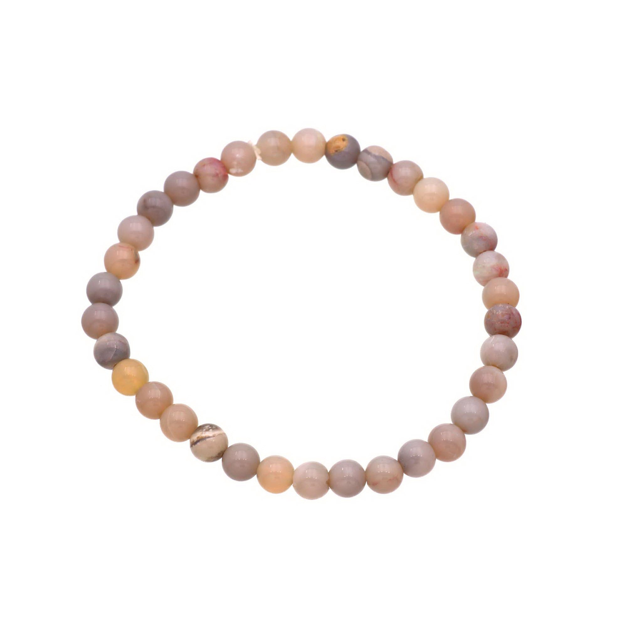 Australian Opal 6mm Bead Bracelet 41 Ct Natural Round Handmade Gemstone Jewelry