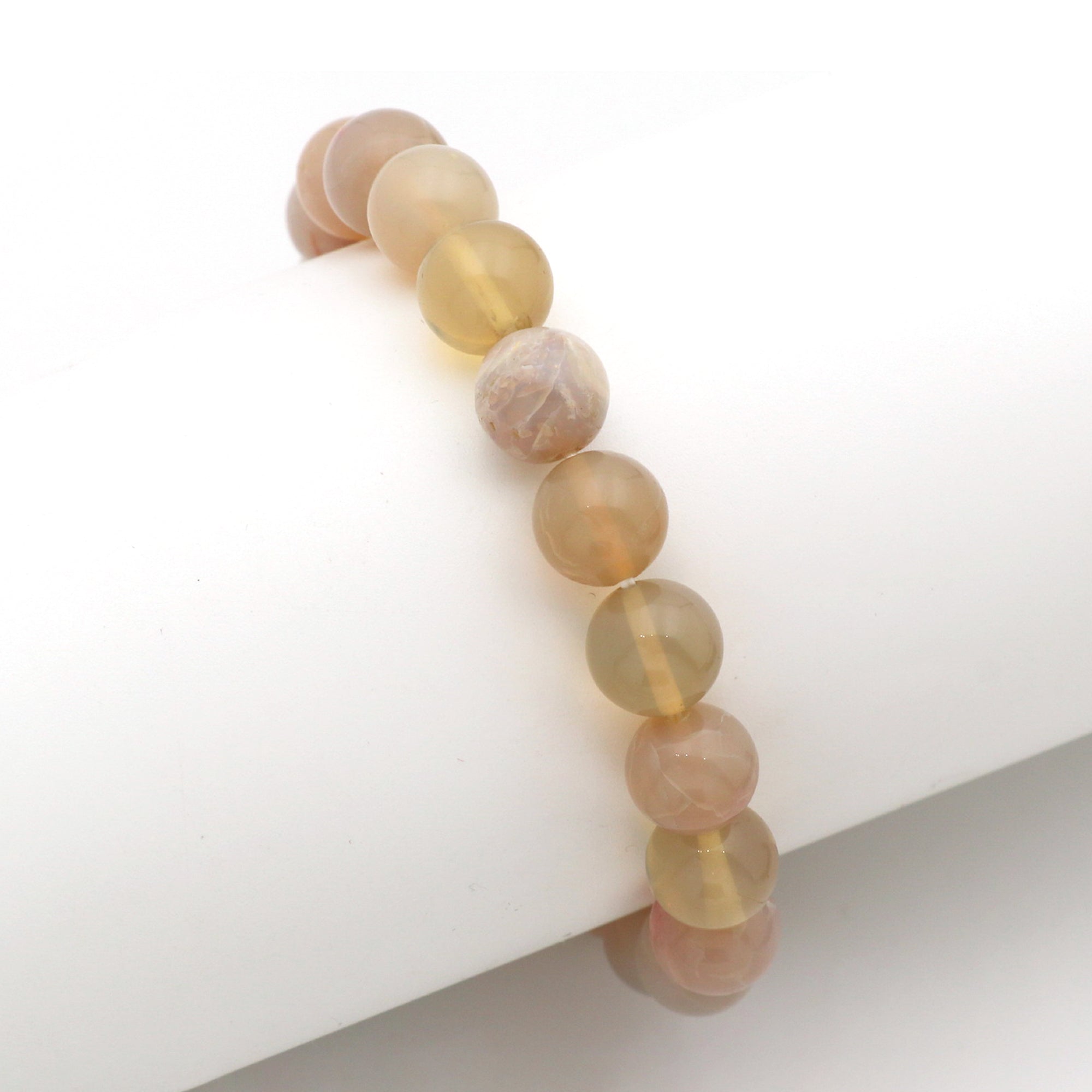 Classic Australian Opal Bracelet Polished Round Gem Beads Handcrafted 102 Ct