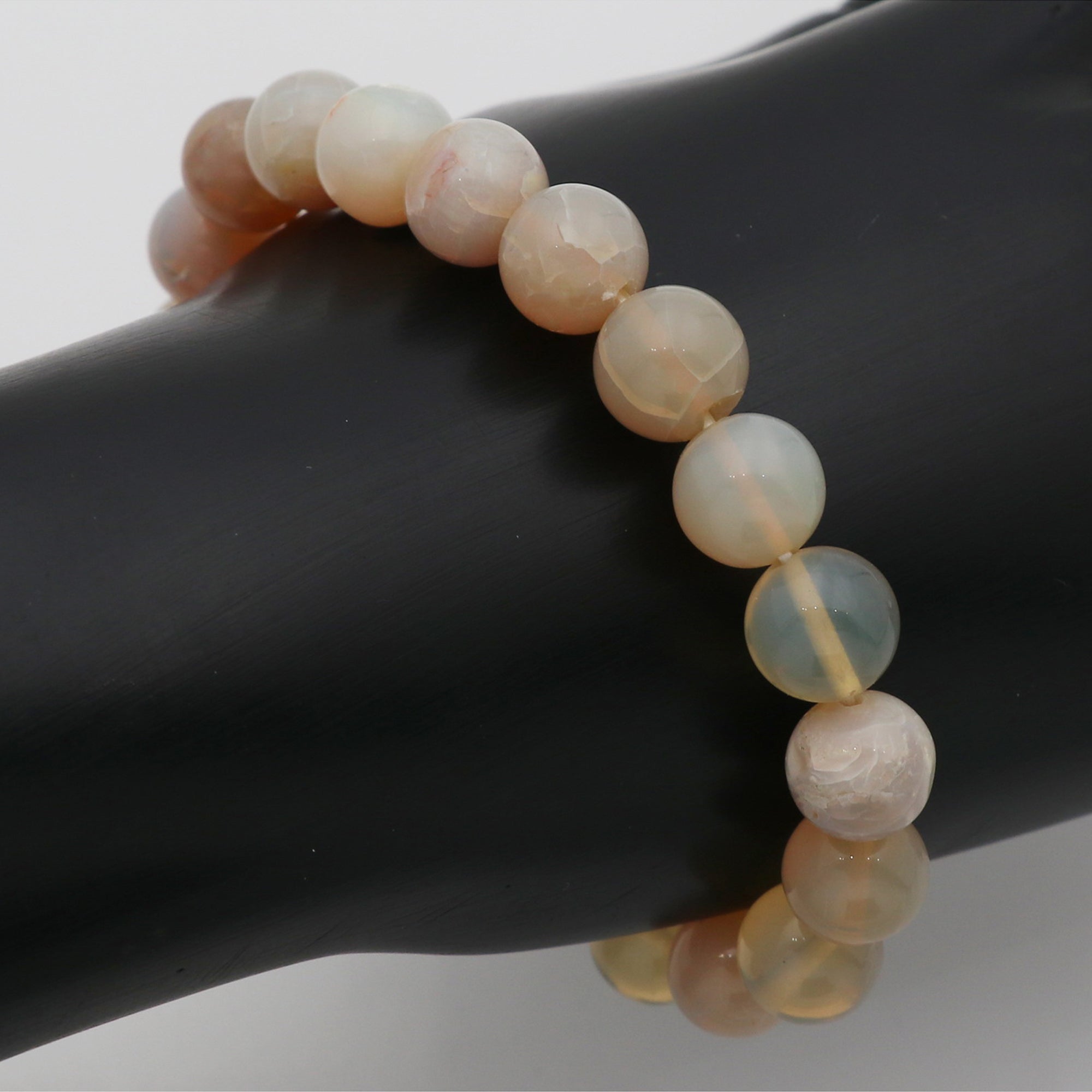 Classic Australian Opal Bracelet Polished Round Gem Beads Handcrafted 102 Ct