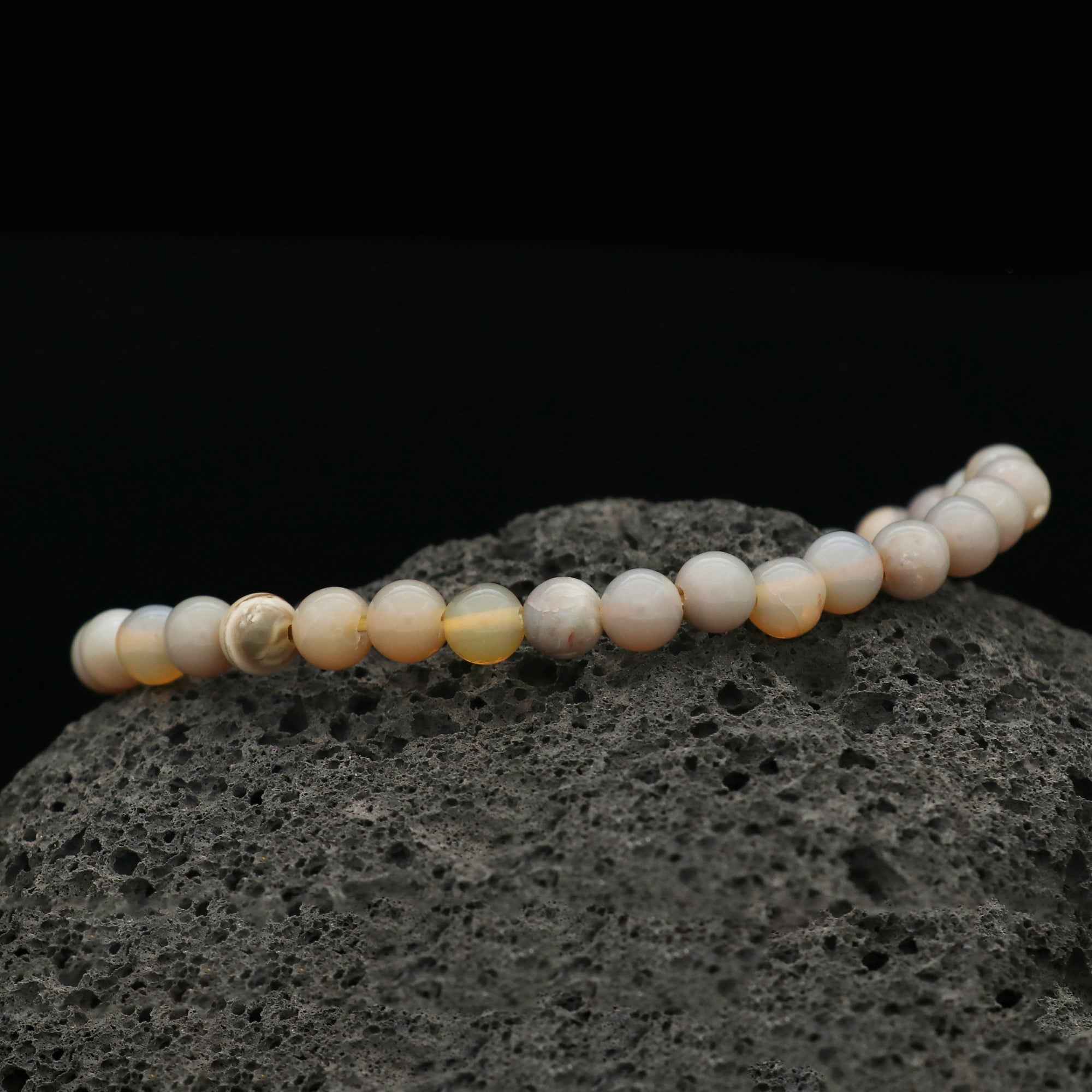 Australian Opal 6mm Bead Bracelet 41 Ct Natural Round Handmade Gemstone Jewelry