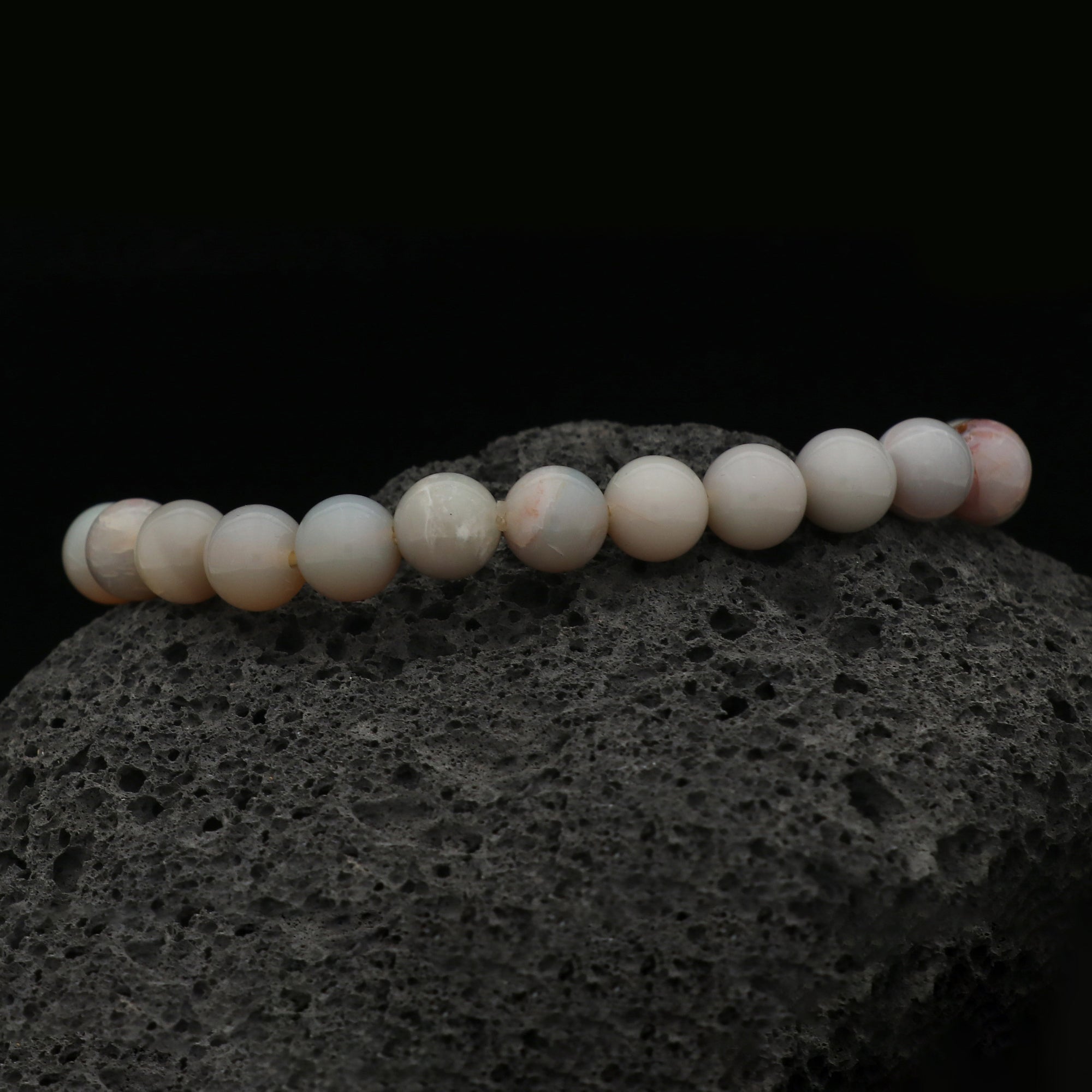 Natural Australian Opal 8mm Bracelet 70 Ct Polished Round Bead Gemstone Jewelry