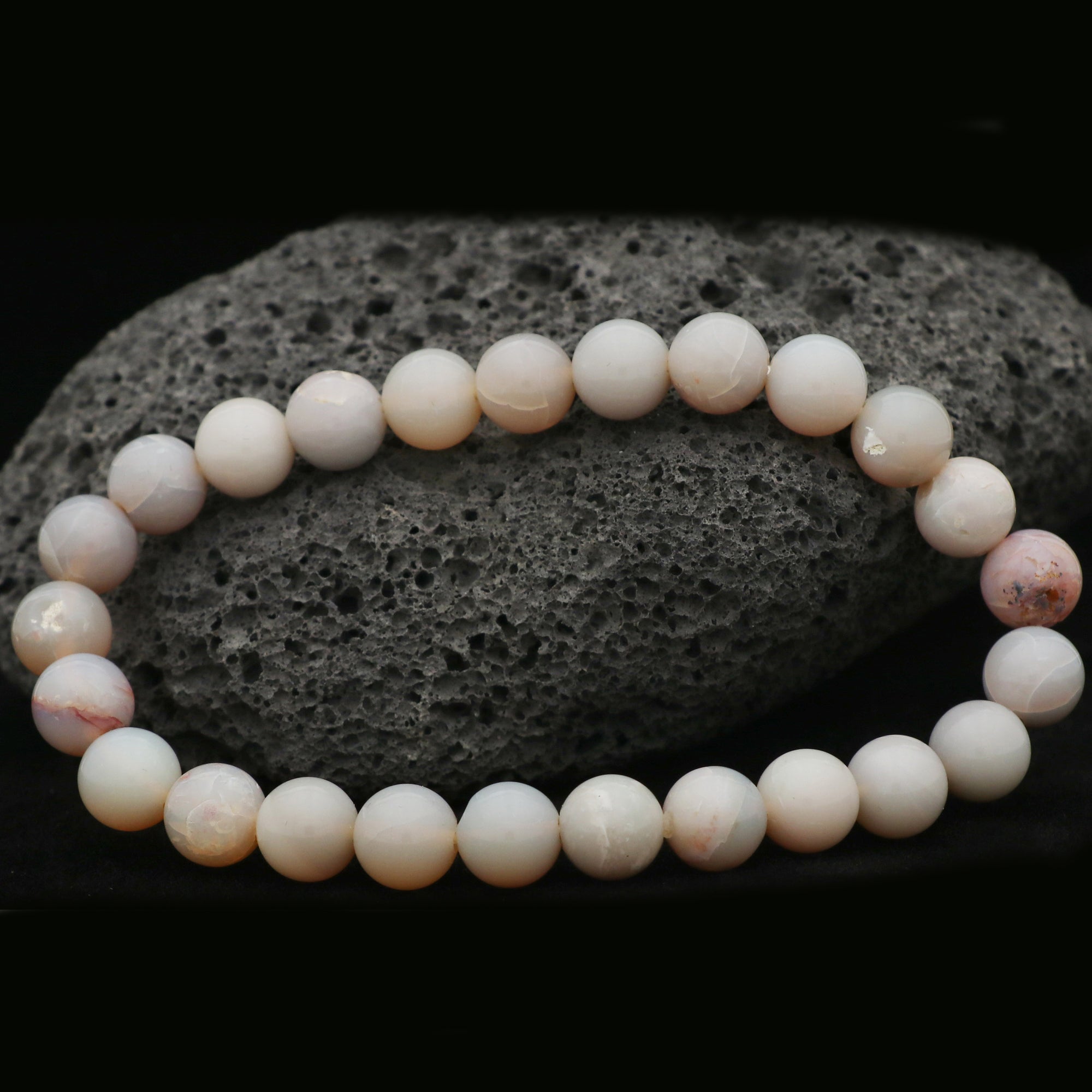Natural Australian Opal 8mm Bracelet 70 Ct Polished Round Bead Gemstone Jewelry