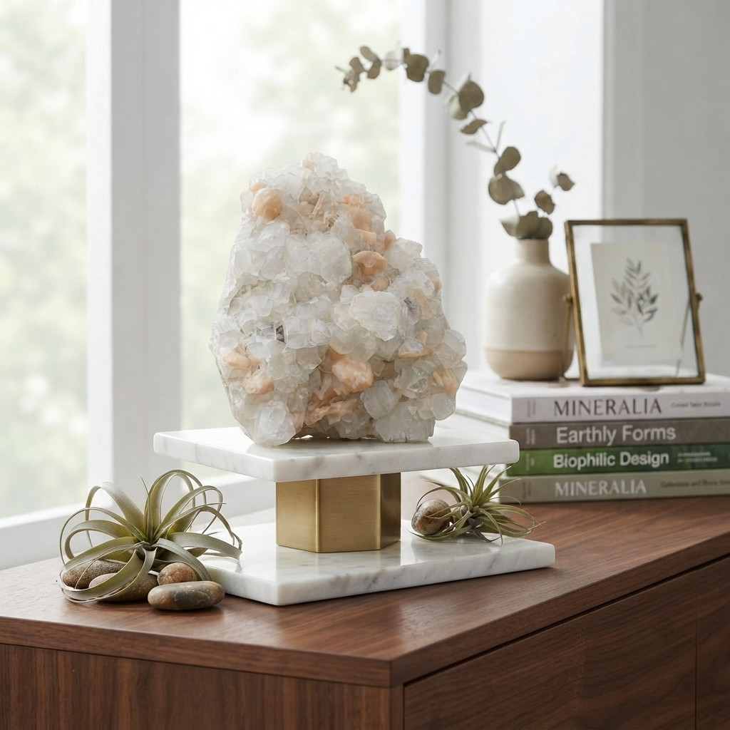 15.2kg natural stilbite apophyllite quartz cluster collector specimen