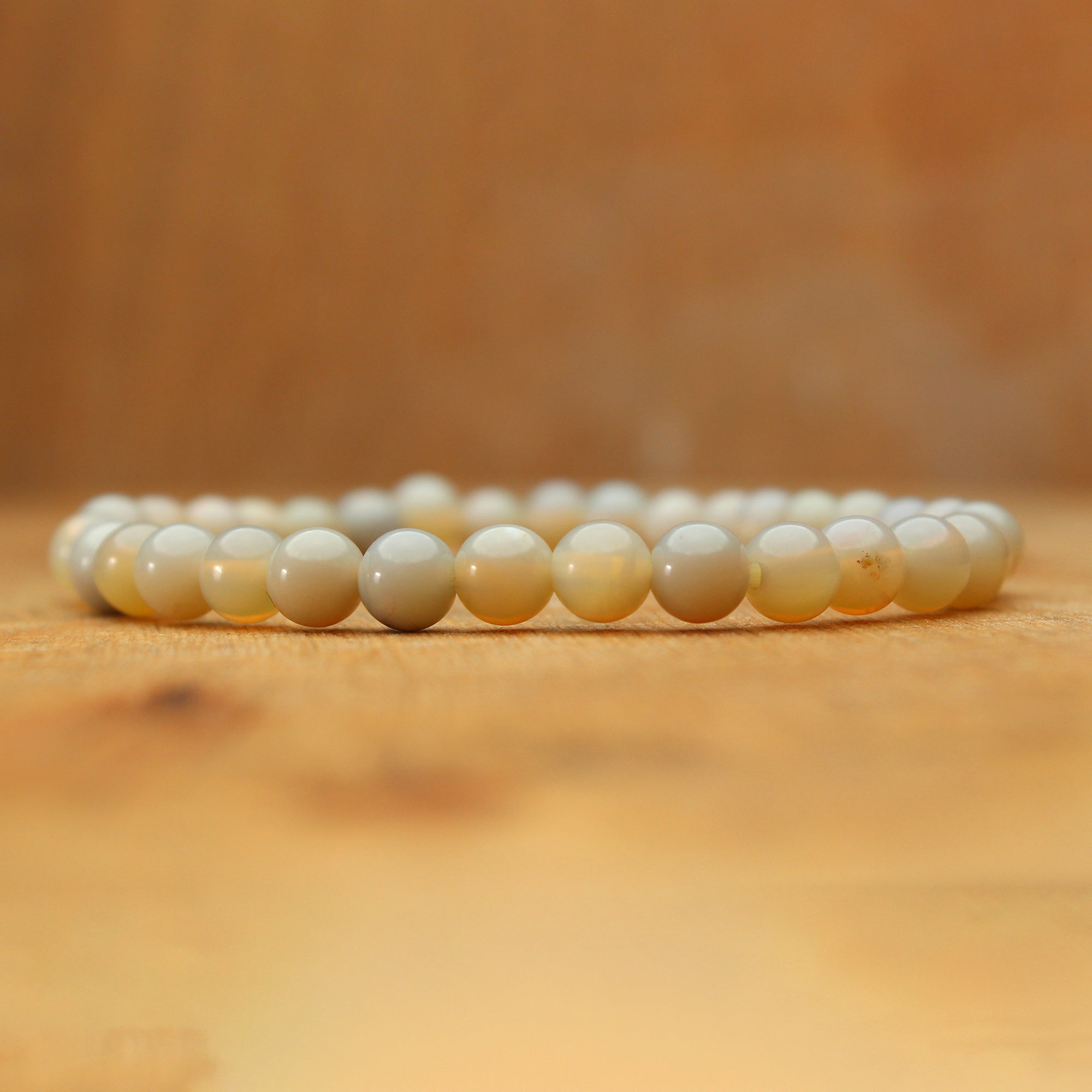 Petite Australian Opal Bracelet Natural Round Beads Handmade Jewelry 40 Ct