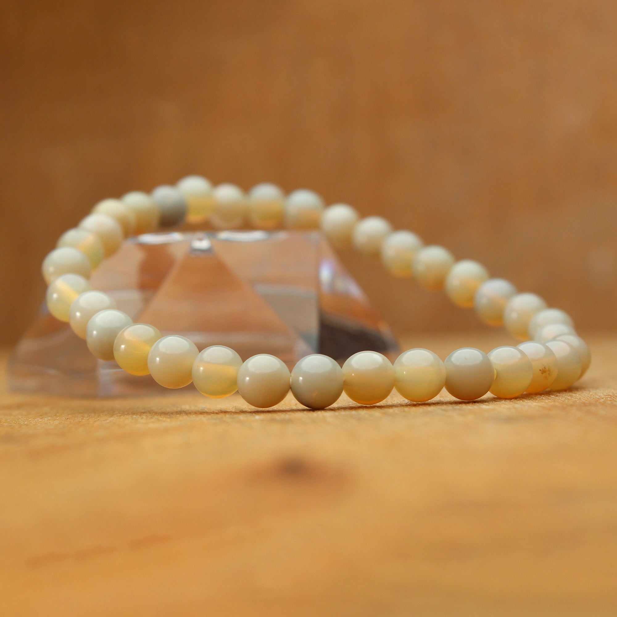 Petite Australian Opal Bracelet Natural Round Beads Handmade Jewelry 40 Ct