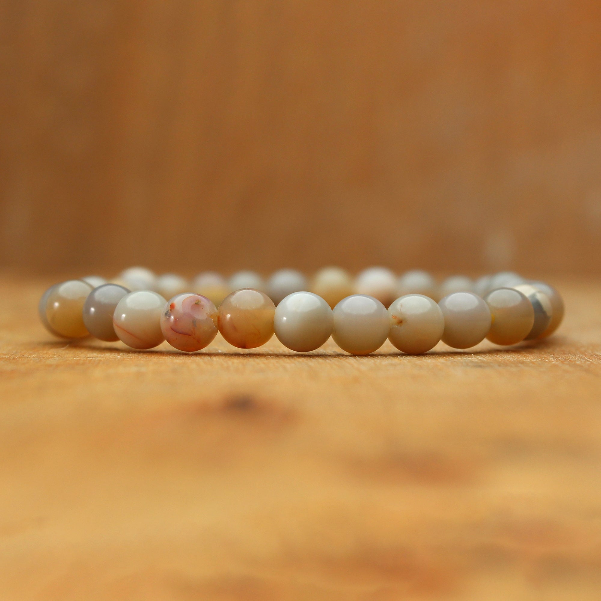 Dainty Australian Opal Bracelet Polished Round Beads October Jewelry 39 Ct