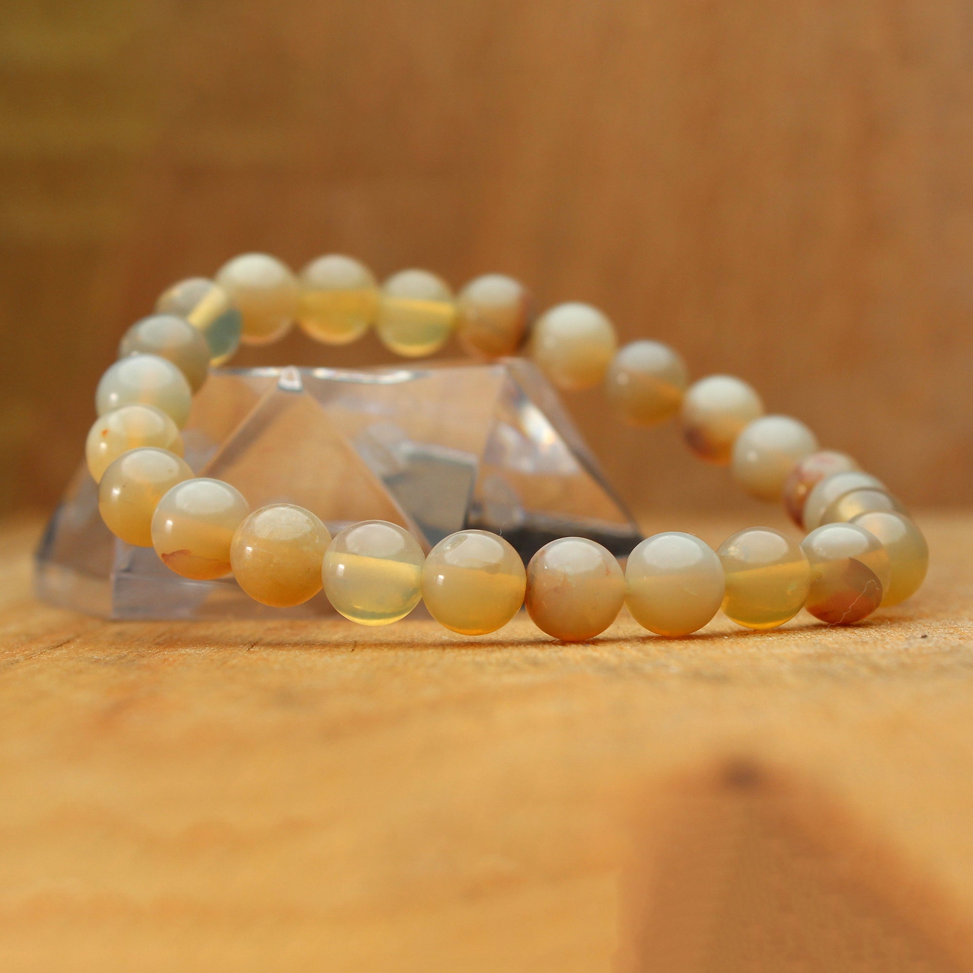 Australian Opal Layering Bracelet Round Polished Gemstone Beads 69 Ct