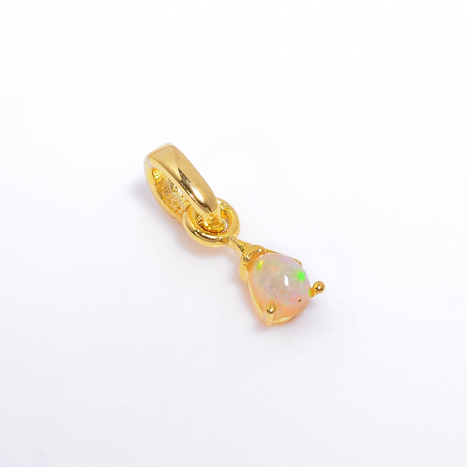 Opal Pendant 3x4mm Pear Cabochon 925 Silver Simple Everyday Necklace Cute Gift for Women