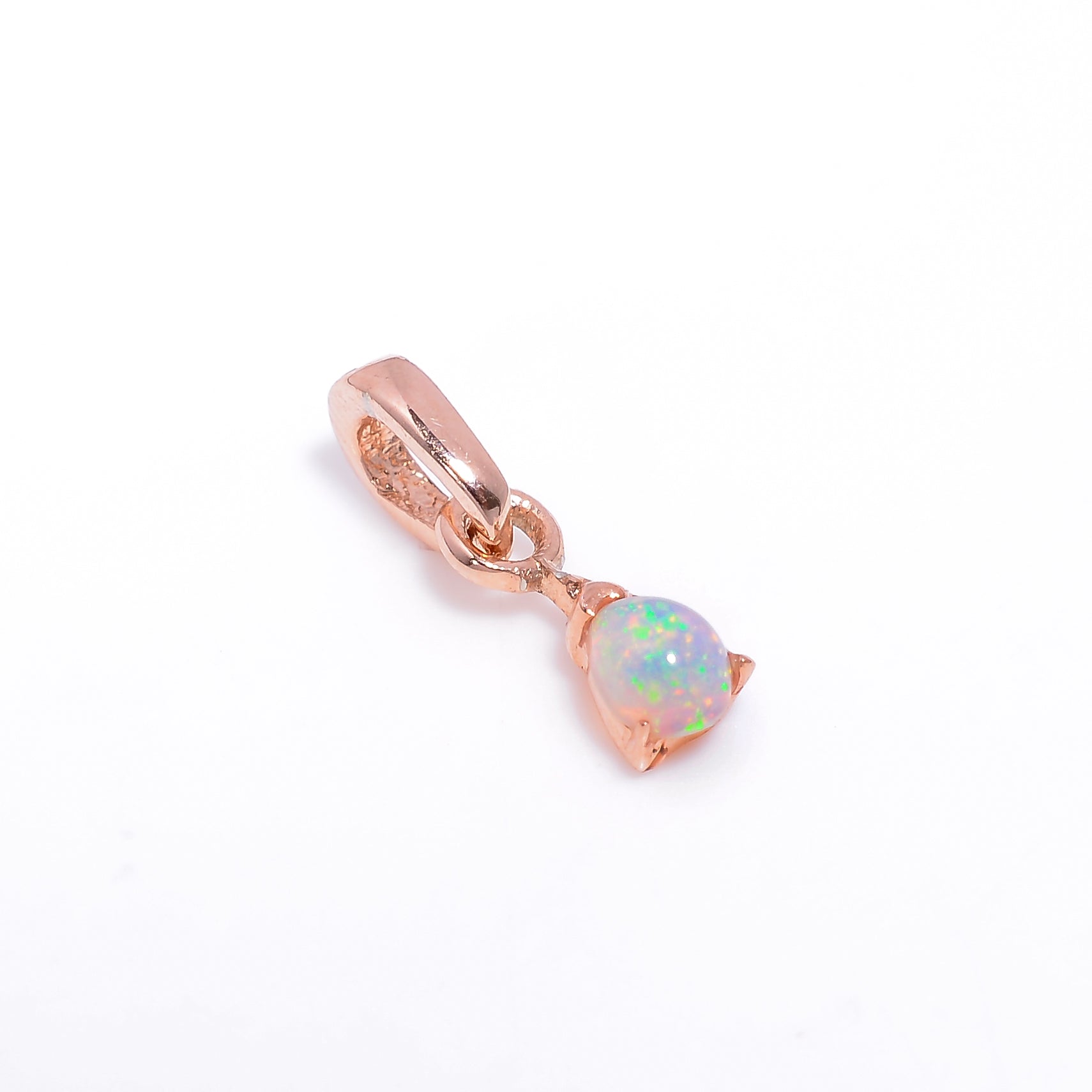Opal Pendant 3x4mm Pear Cabochon 925 Silver Simple Everyday Necklace Cute Gift for Women