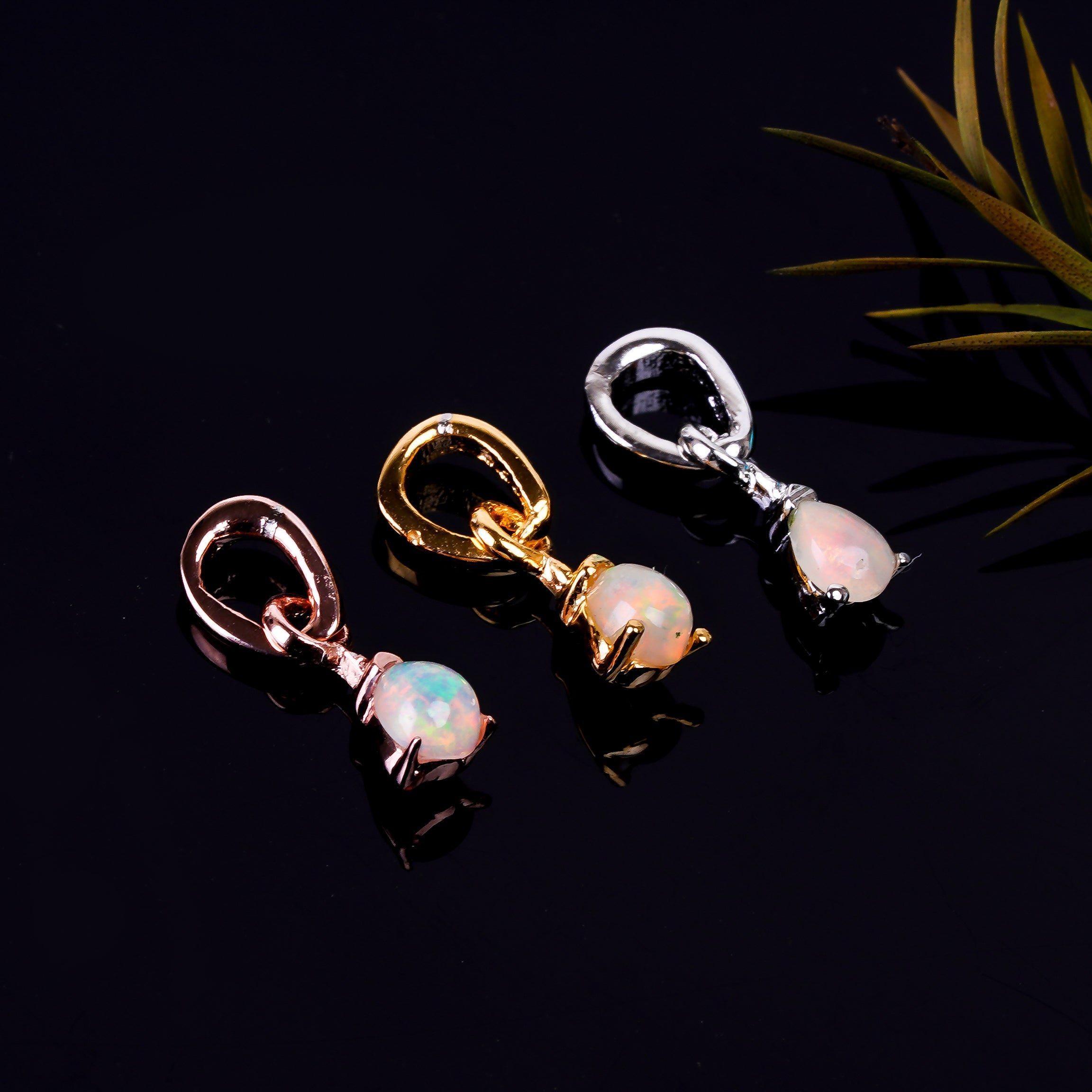 Opal Pendant 3x4mm Pear Cabochon 925 Silver Simple Everyday Necklace Cute Gift for Women