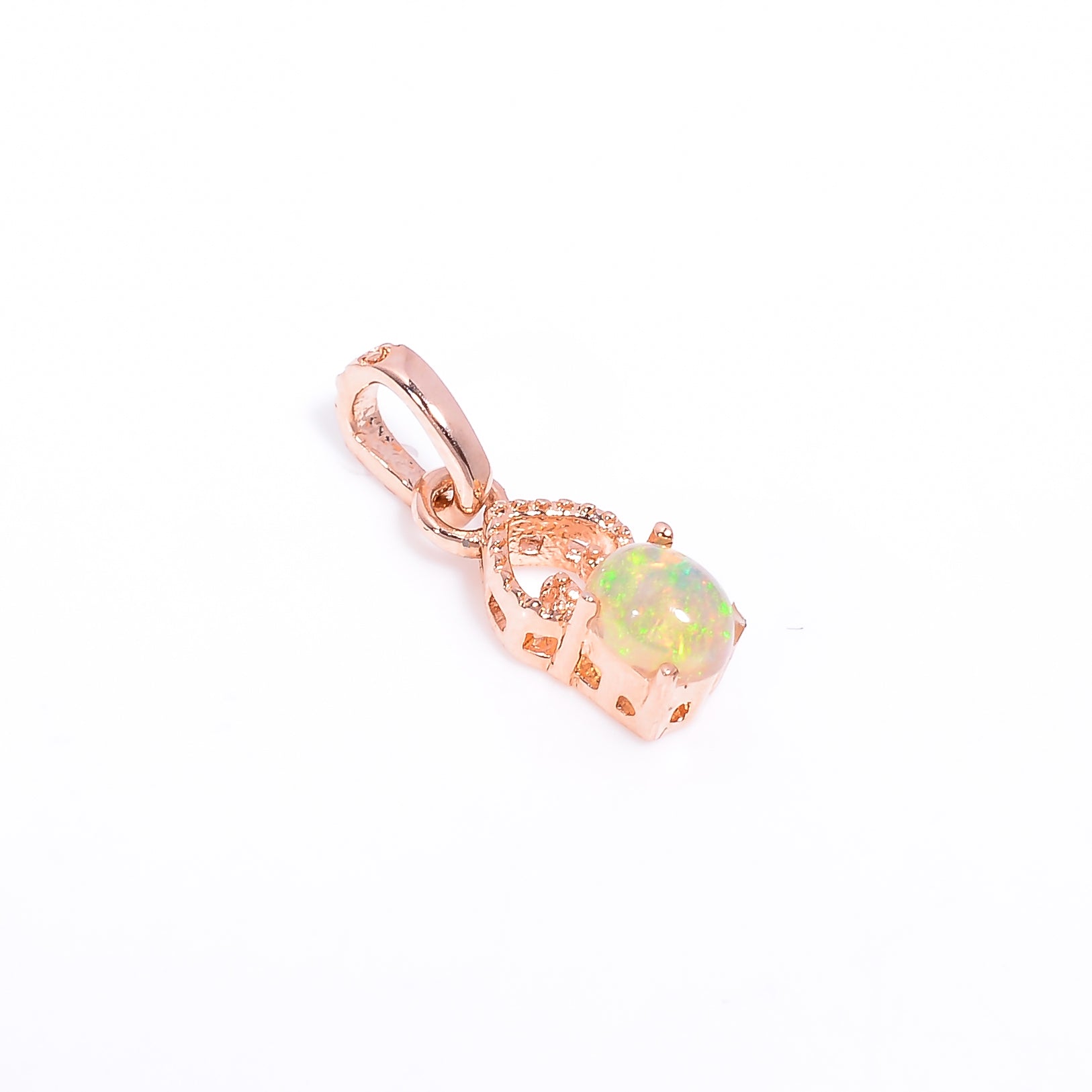 Opal Pendant 4x5mm Oval Cabochon 925 Silver Necklace Simple Everyday Jewelry Gift for Her