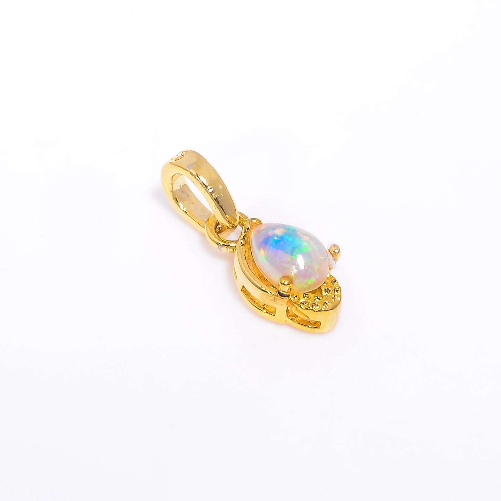 Opal Pendant 4x6mm Pear Cabochon 925 Silver Necklace Everyday Jewelry Simple Gift for Her