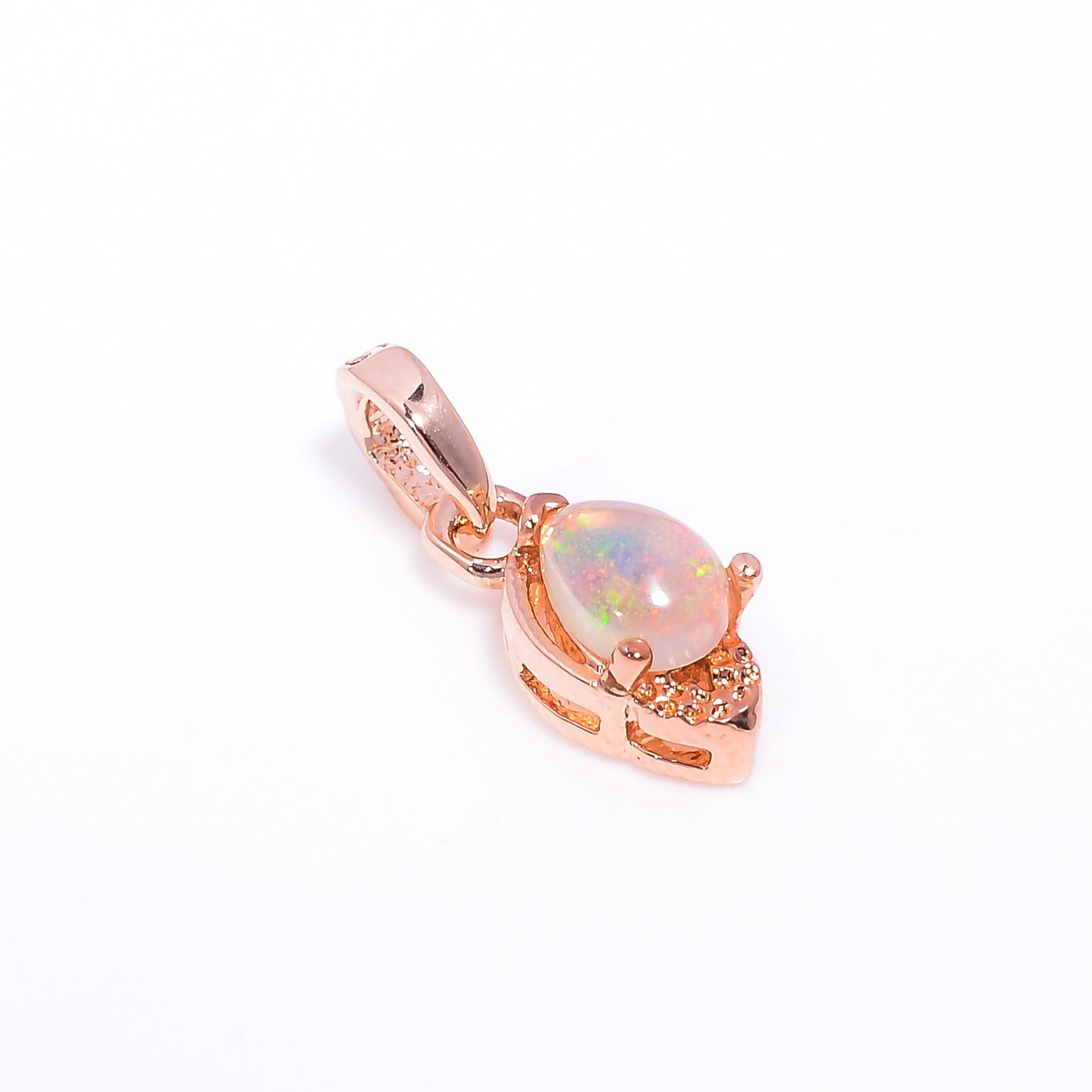 Opal Pendant 4x6mm Pear Cabochon 925 Silver Necklace Everyday Jewelry Simple Gift