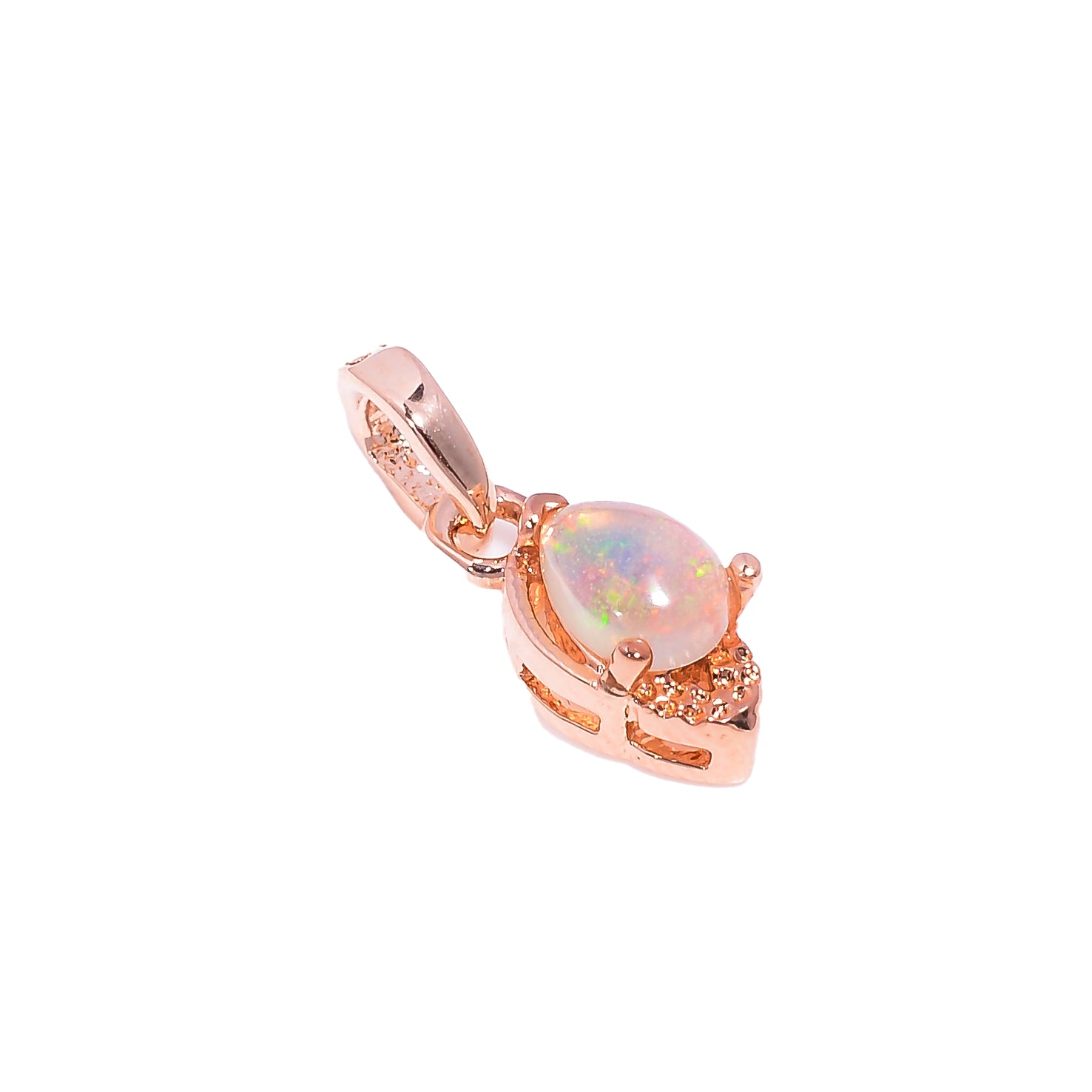 Opal Pendant 4x6mm Pear Cabochon 925 Silver Necklace Everyday Jewelry Simple Gift for Her