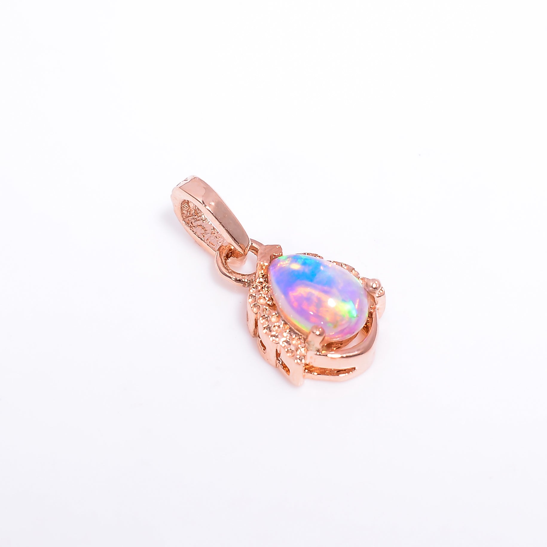 Opal Pendant 5x7mm Pear Cabochon 925 Silver Necklace Classic Jewelry Gift for Women