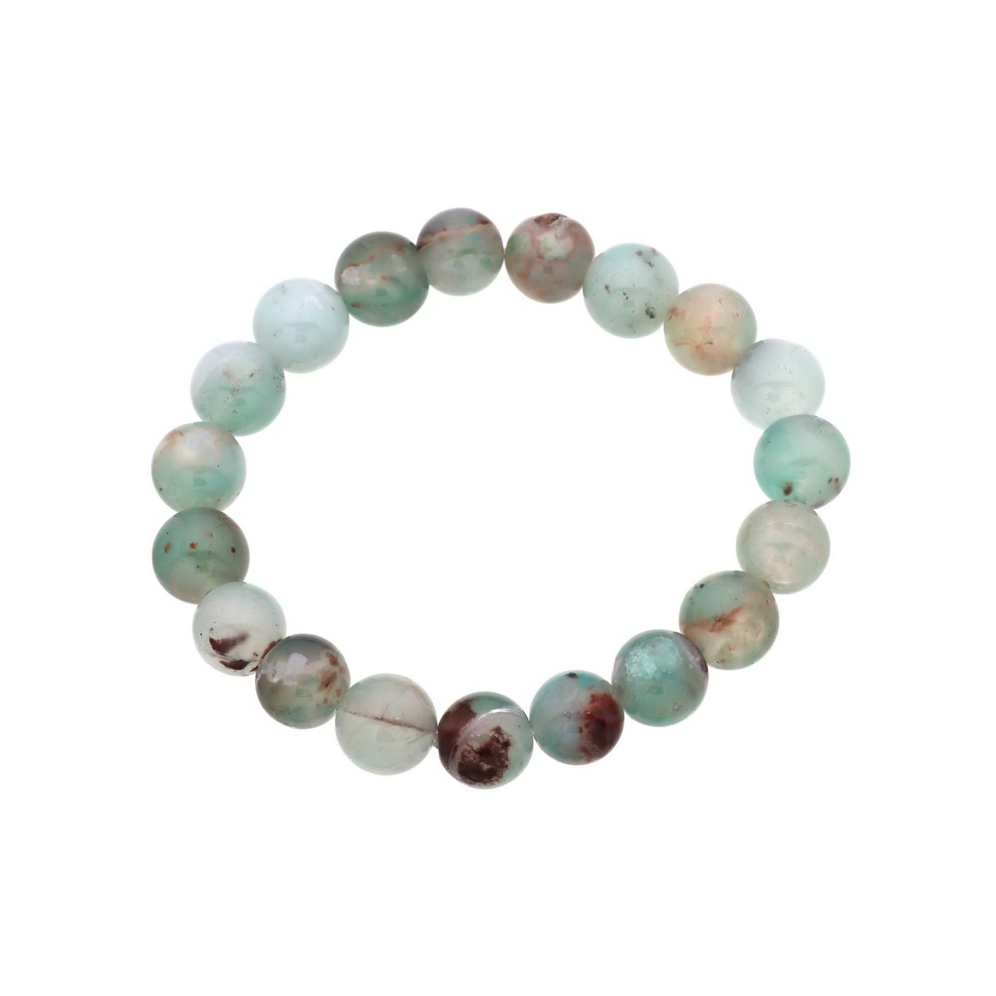 Sky Blue Aqua Chalcedony Bracelet Genuine Natural Round Bead Jewelry Handmade 167 Ct