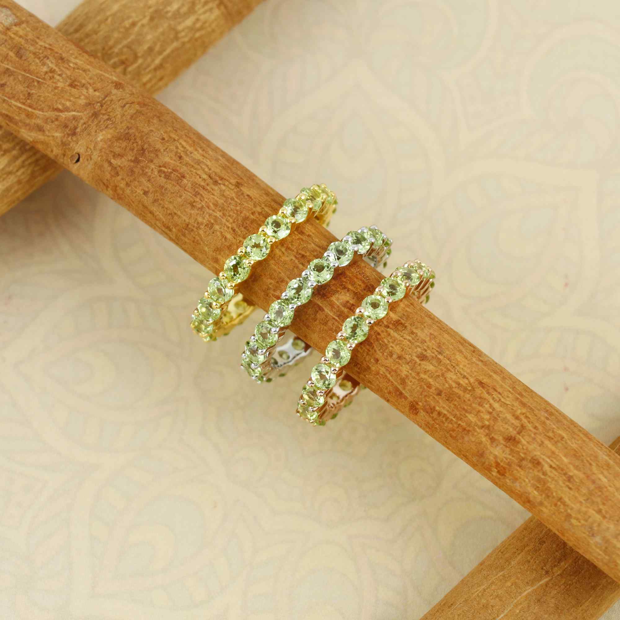 Natural Peridot 3mm Round Cut Ring 925 Sterling Silver Handmade Green Gemstone Solitaire Ring