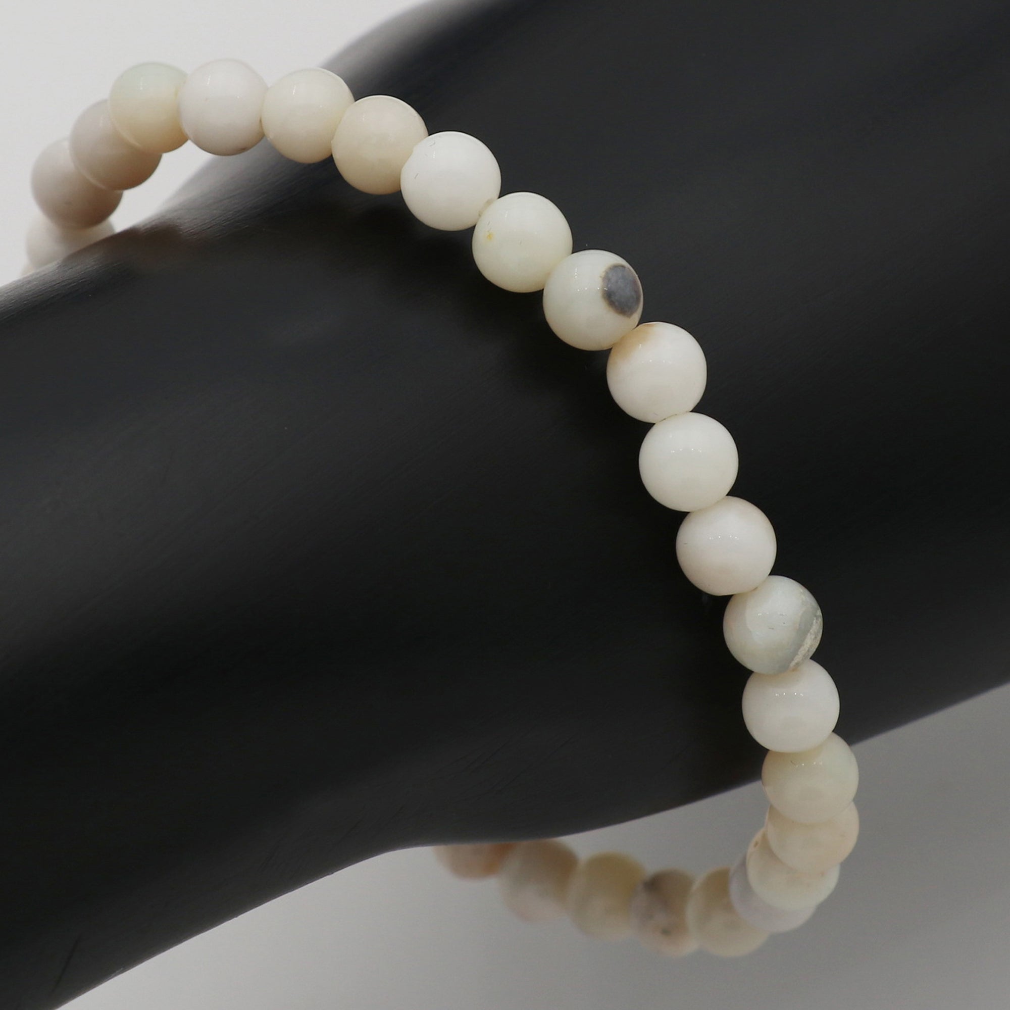 Australian Opal 6mm Bead Bracelet 39 Ct Natural Round Gemstone Handmade Jewelry