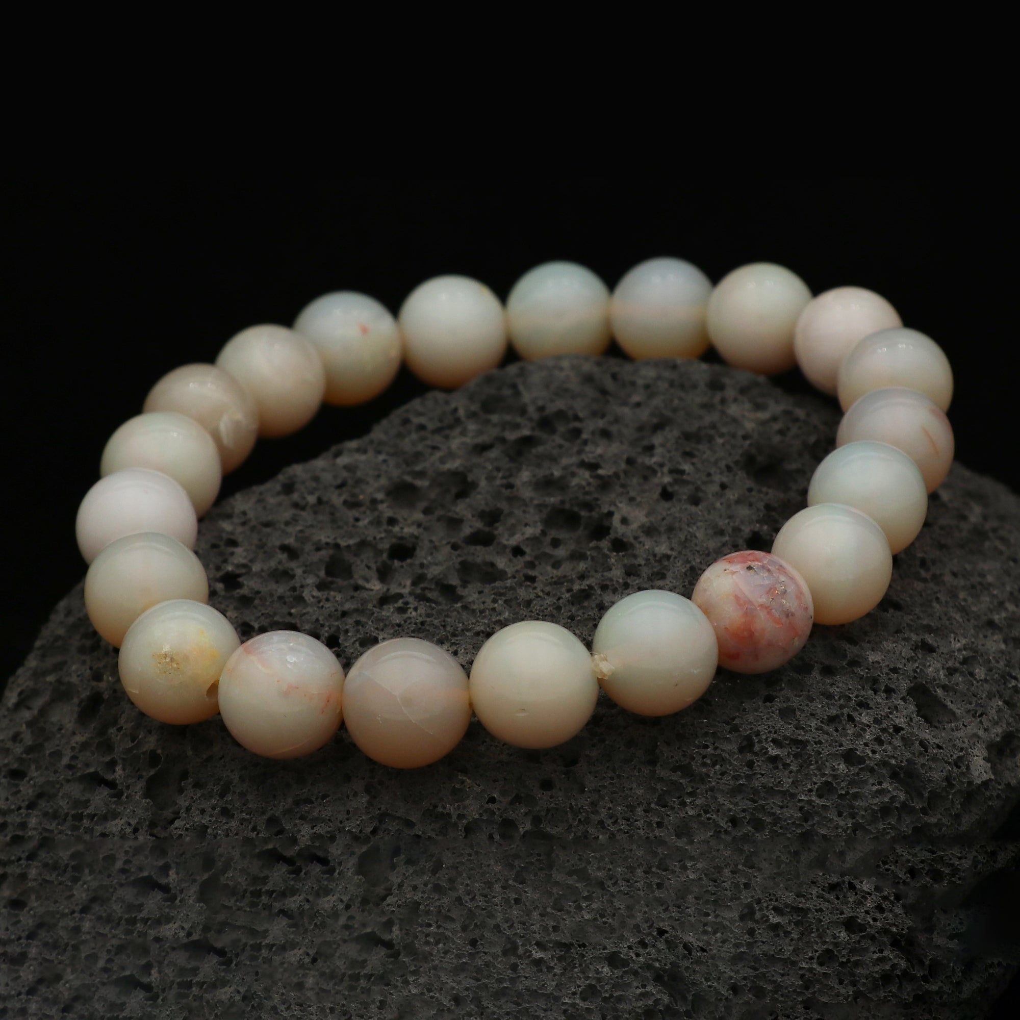Australian Opal Round Bead Bracelet Natural Gemstone Jewelry 102 Ct