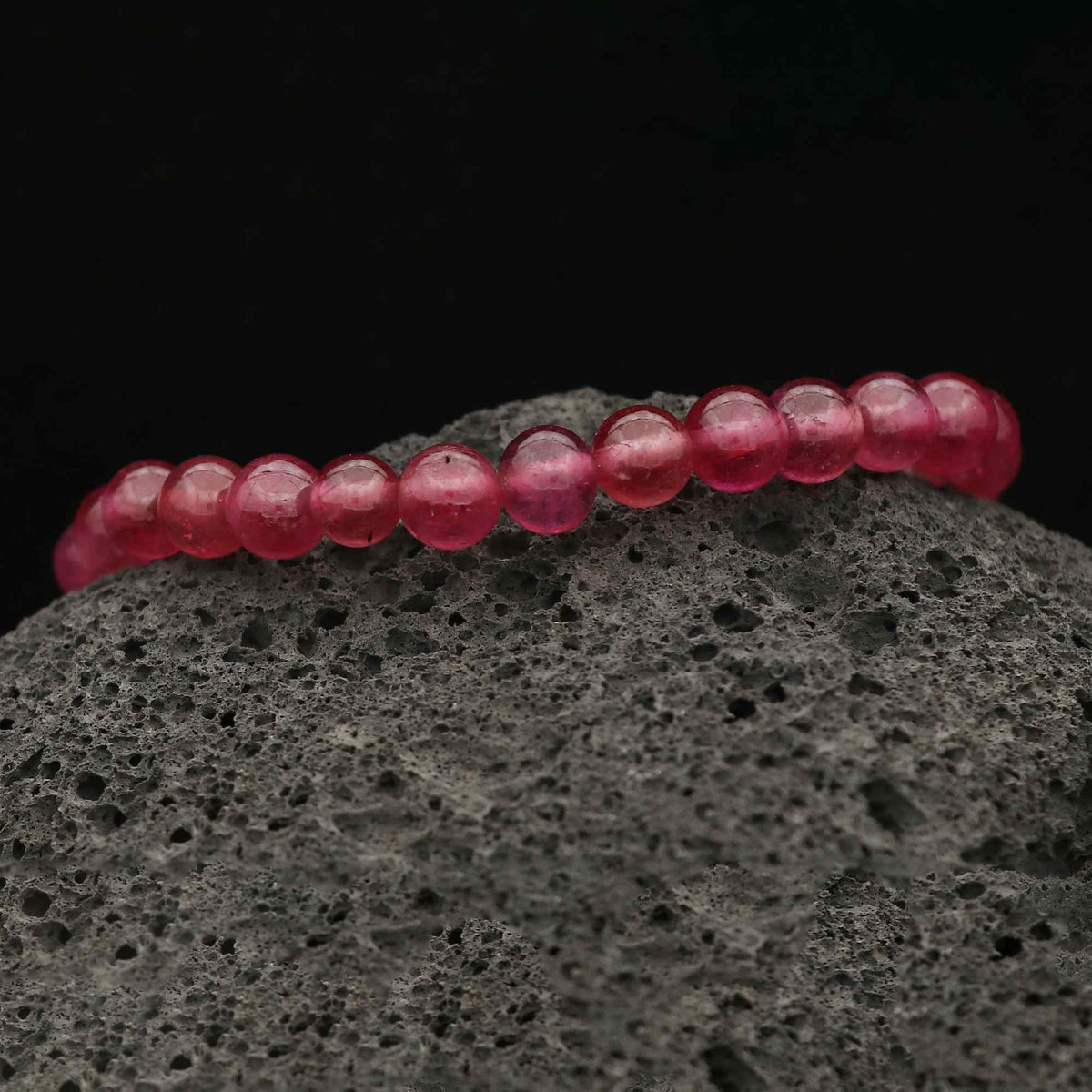 Natural Pink Sapphire Bracelet Round Plain Gemstone Beads Handmade 117 Ct