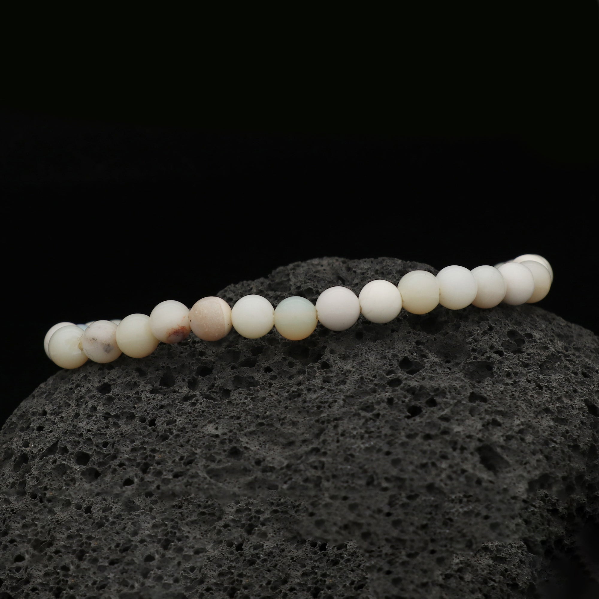 Australian Opal 6mm Bead Bracelet 39 Ct Natural Round Gemstone Handmade Jewelry