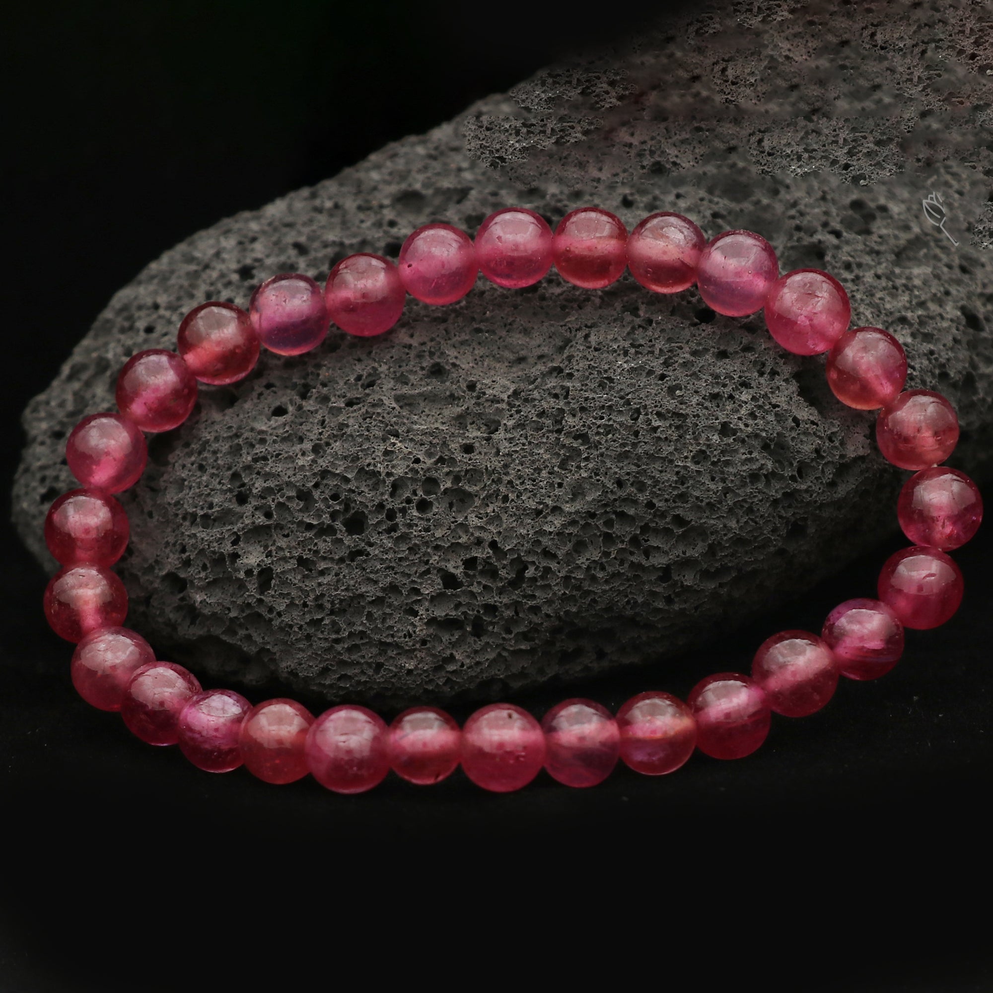 Natural Pink Sapphire Bracelet Round Plain Gemstone Beads Handmade 117 Ct