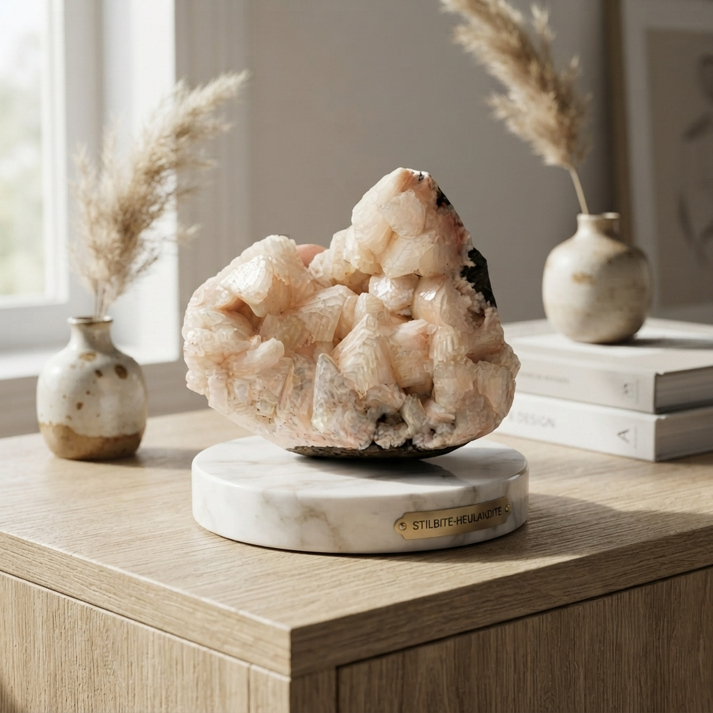 Natural Peach Stilbite Apophyllite Cluster Collector Zeolite Specimen