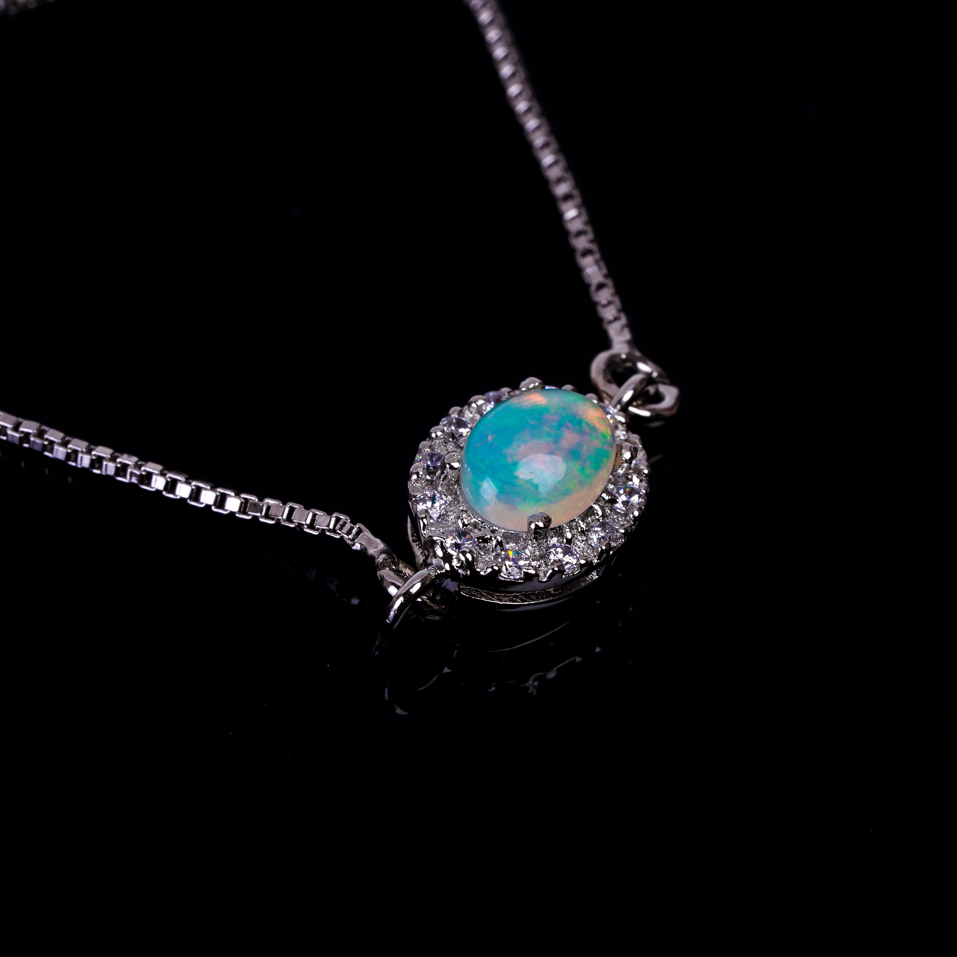 925 Sterling Silver Ethiopian Opal Charm Handmade Bracelet, Sterling Silver, Adjustable Fit