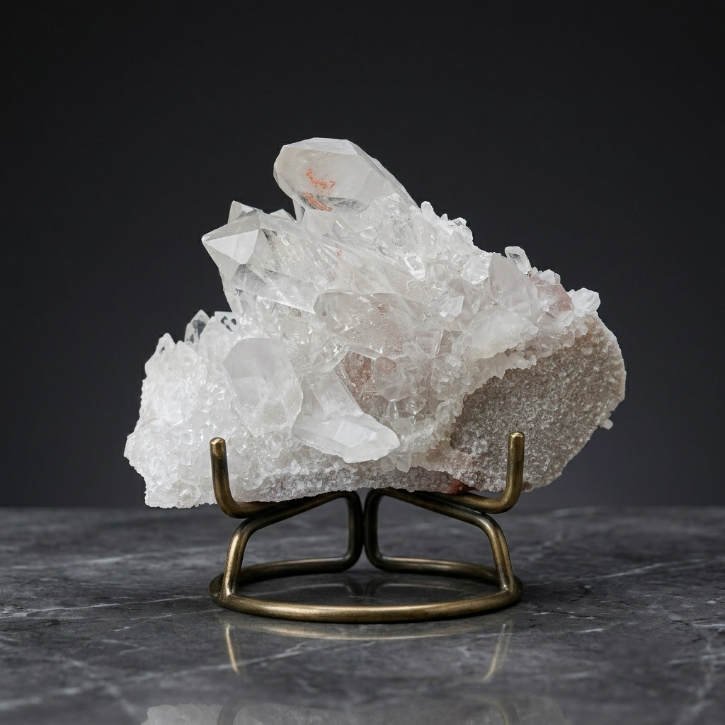 White Himalayan Quartz Crystal Cluster Raw Healing Energy Stone Display