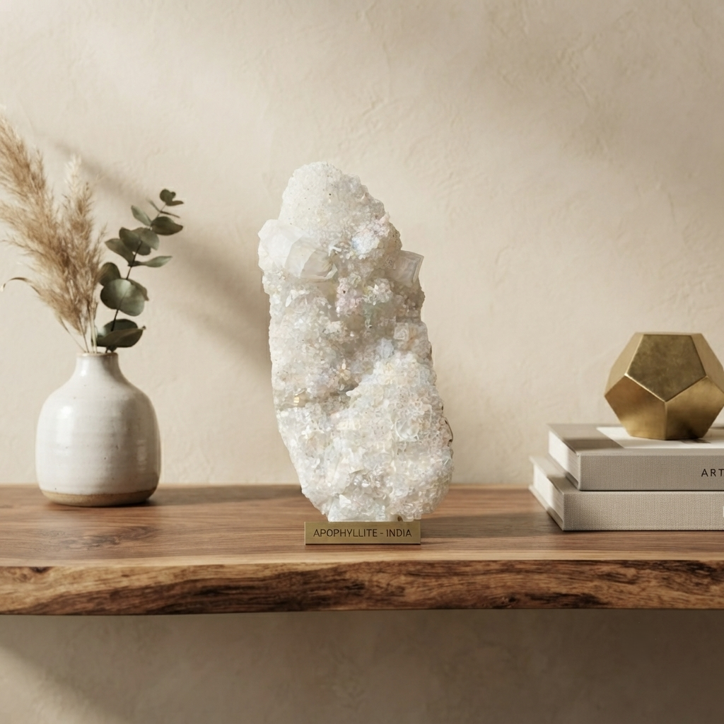 Natural White Apophyllite Raw Zeolite Collector Mineral Specimen