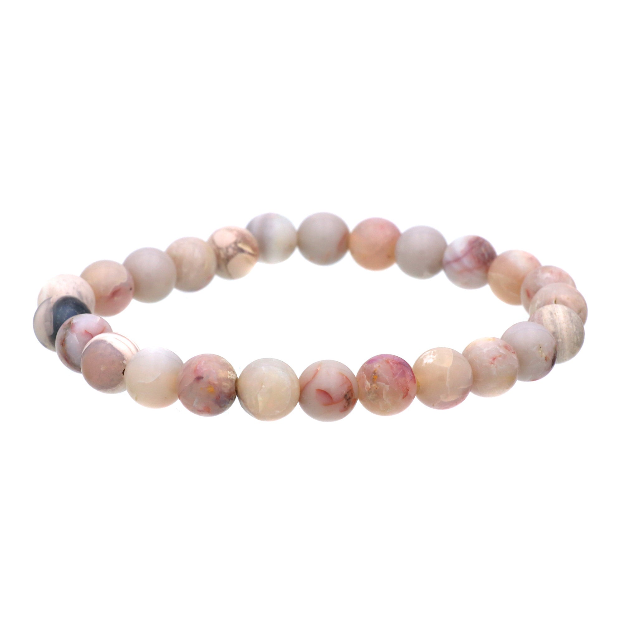 Australian Opal Bead Bracelet, Polished Round Gemstones, Handmade, 69 Ct
