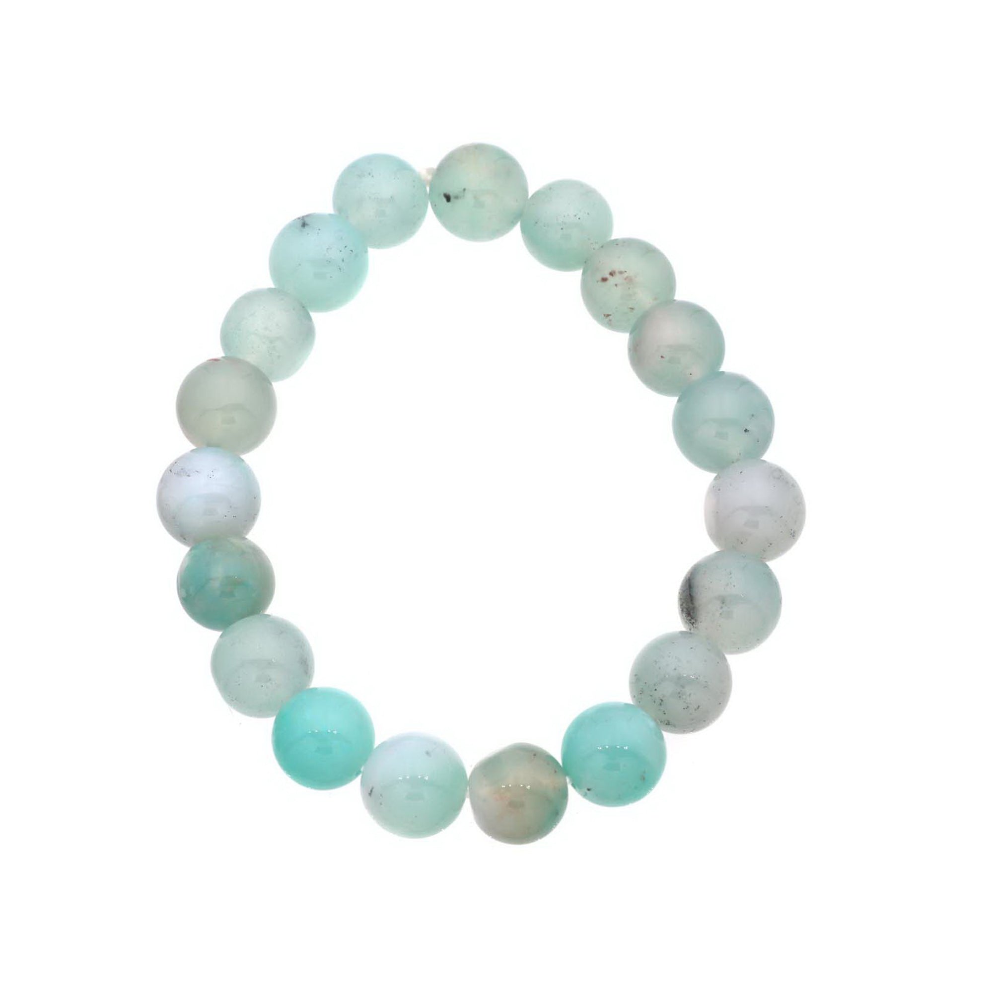 Premium Aqua Chalcedony Wrist Bracelet Round Gemstone Beads 170 Ct Handmade