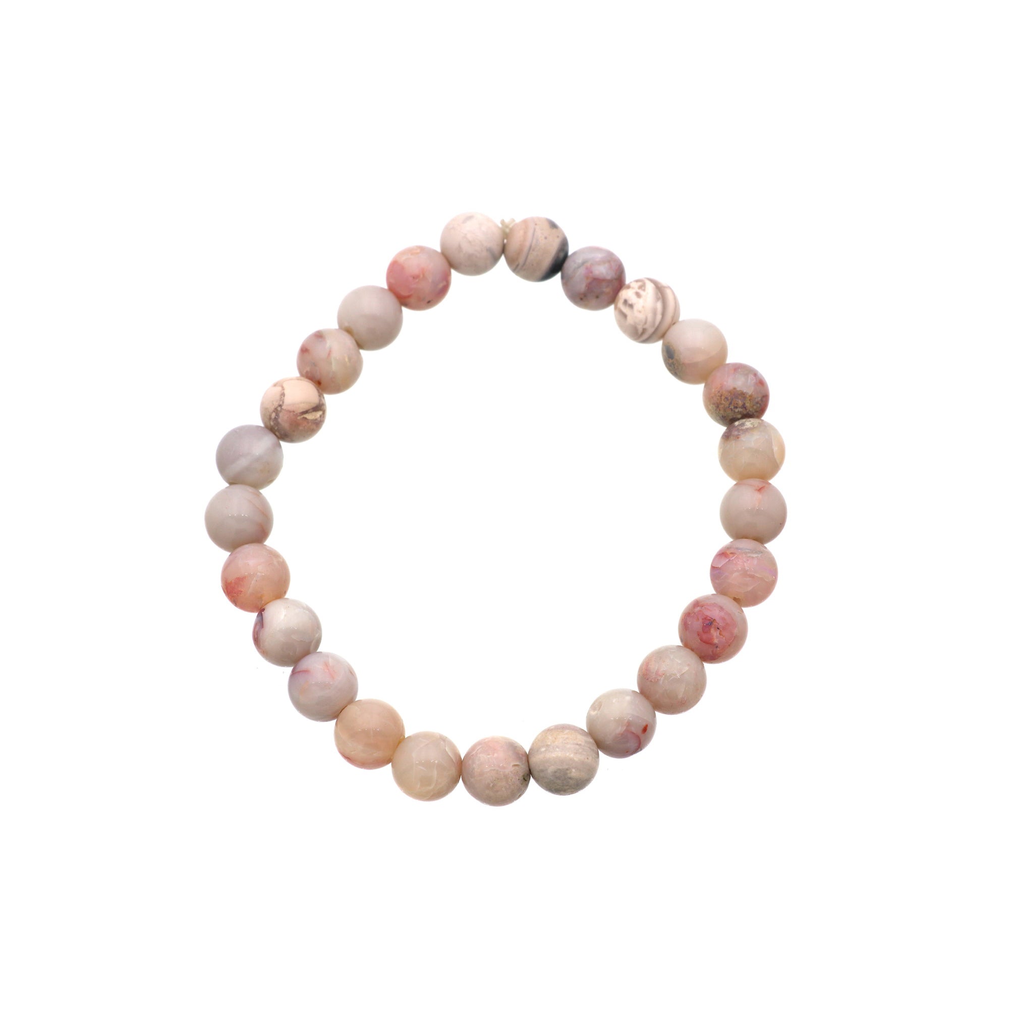 Australian Opal Bead Bracelet, Polished Round Gemstones, Handmade, 69 Ct